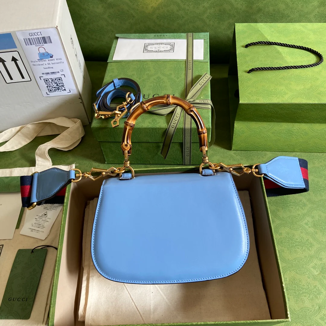 Маленькая сумочка Gucci с бамбуковой ручкой - 21x15x7 см - 2 шт.
