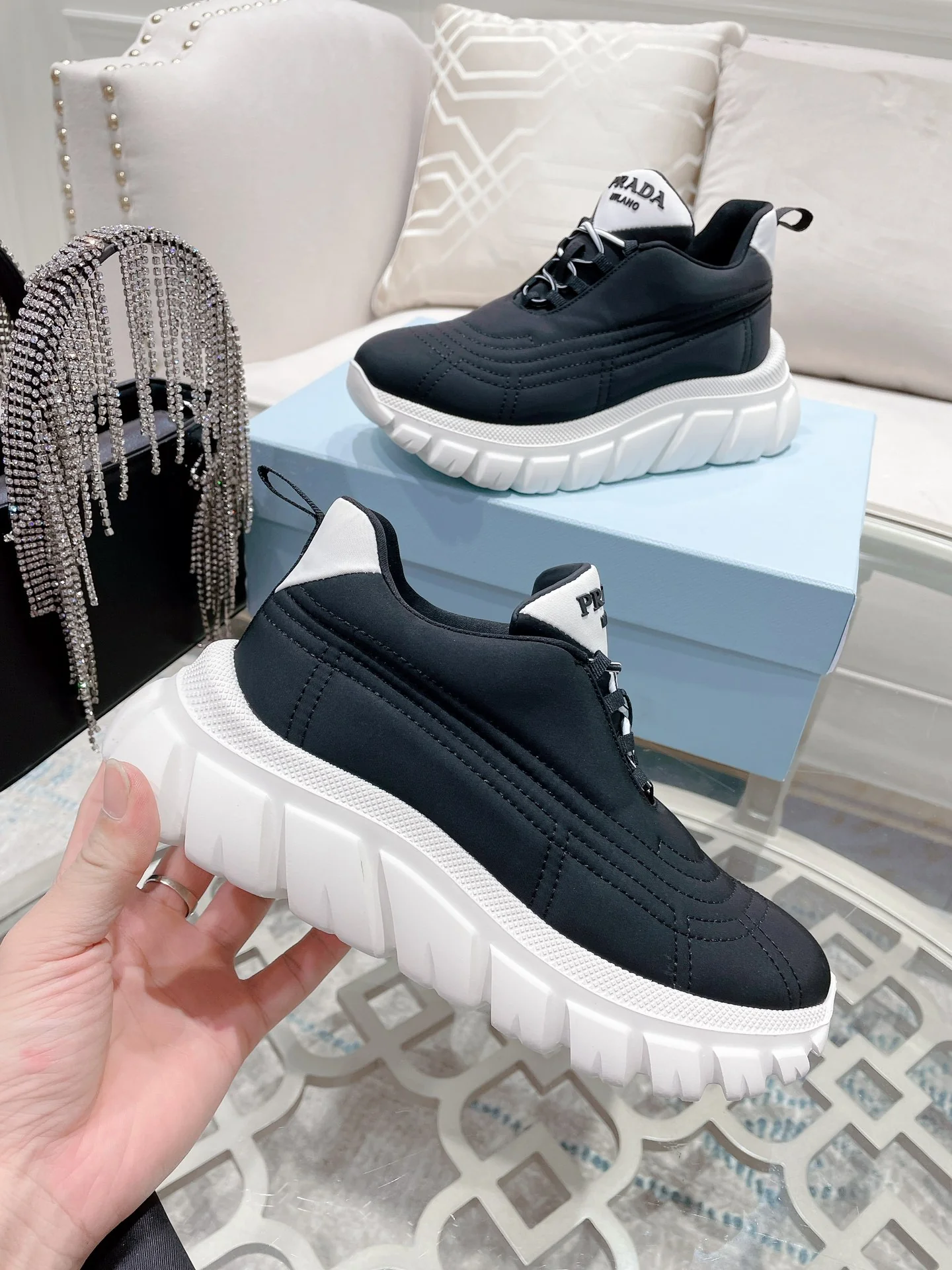 Обувь Prada - Prada - ультралегкая - кроссовки - повседневная обувь - черная