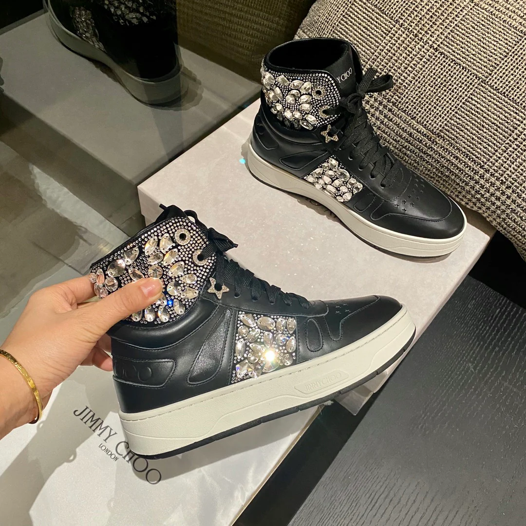 Jimmy - Верх из жемчуга - Платформа - Высокие - Повседневные туфли - Черные - 1