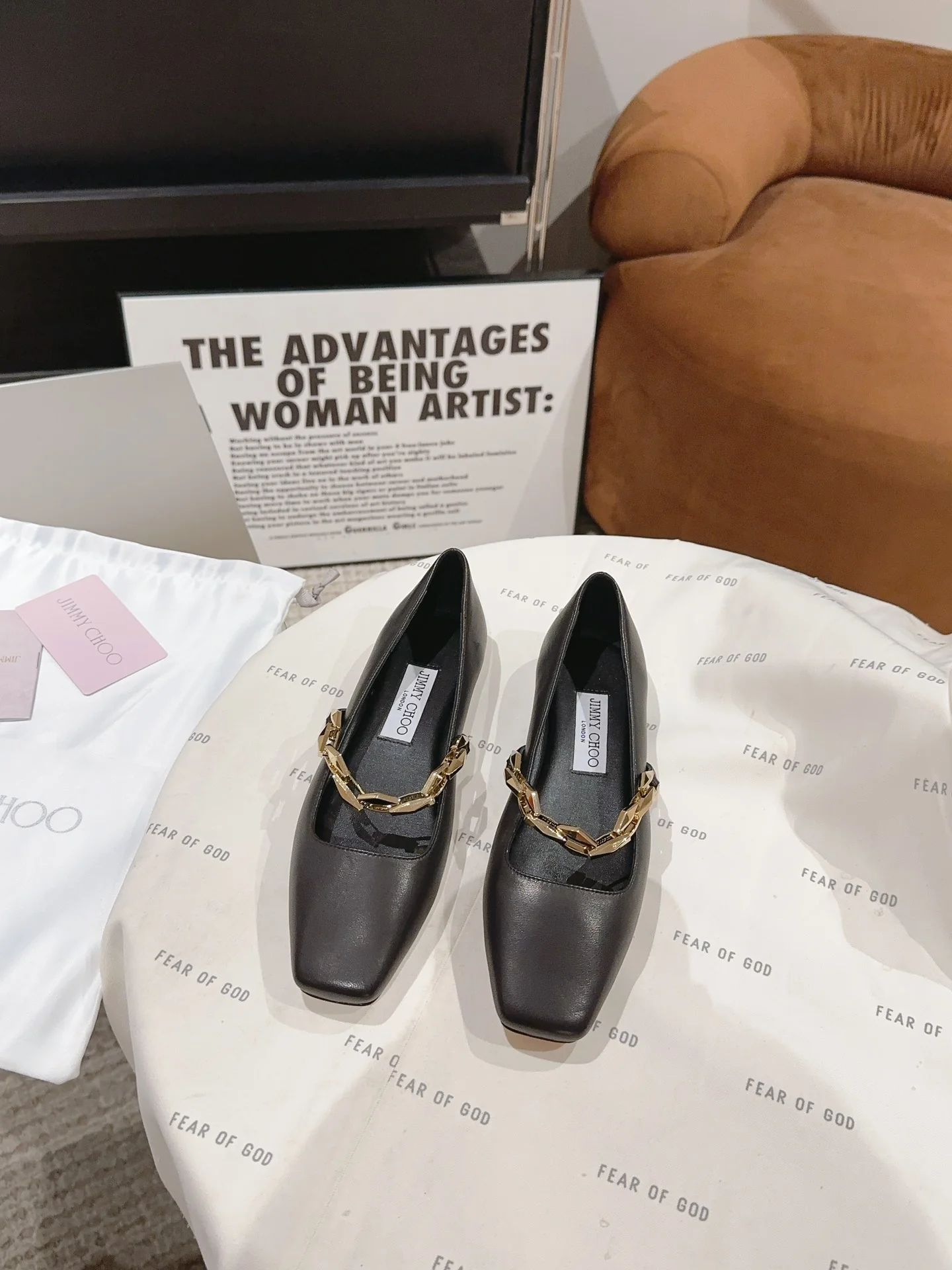 Балетки Jimmy Mary Jane Series Chain Flats - черные