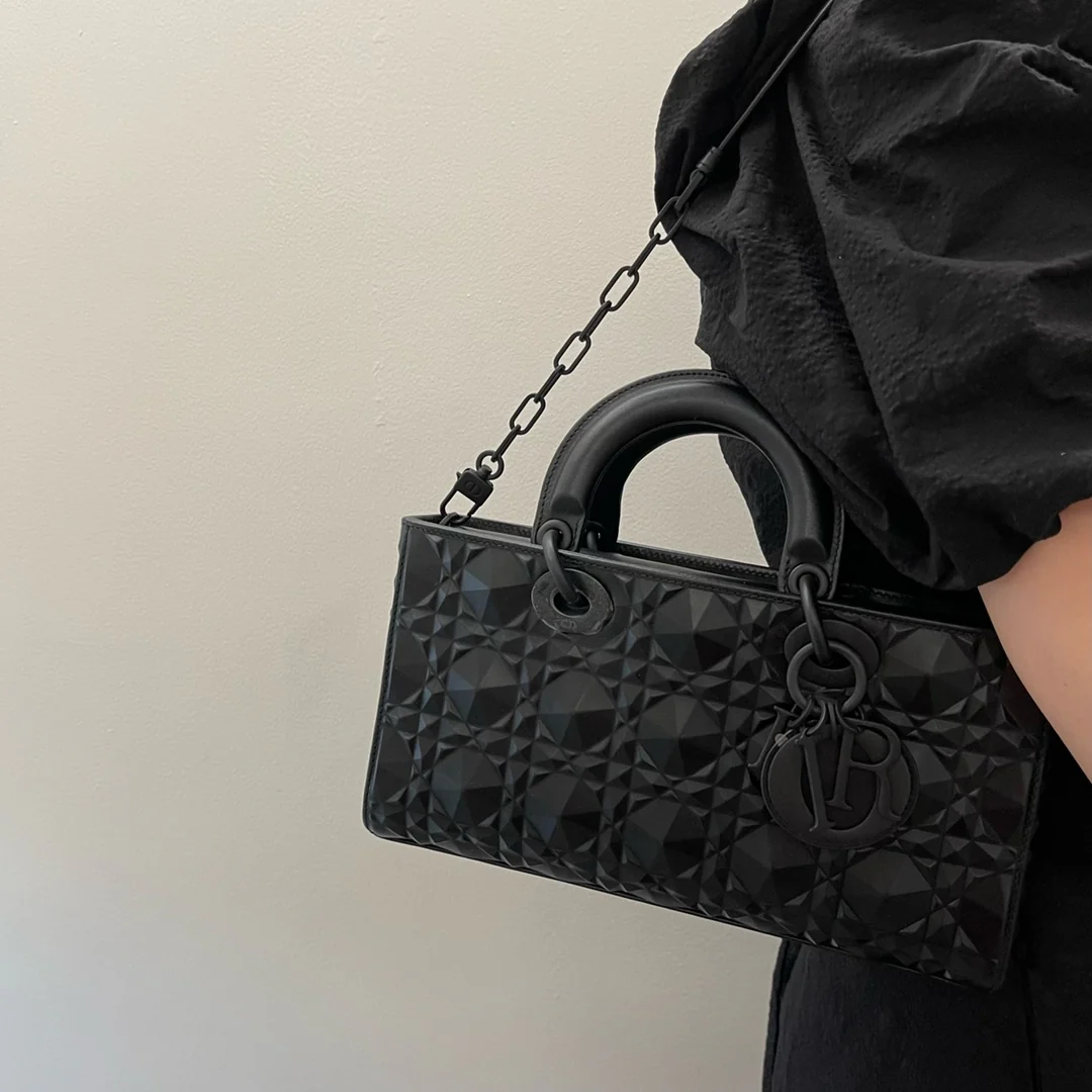 Сумка Dior Lady D'Joy - с ромбовидным узором - черная