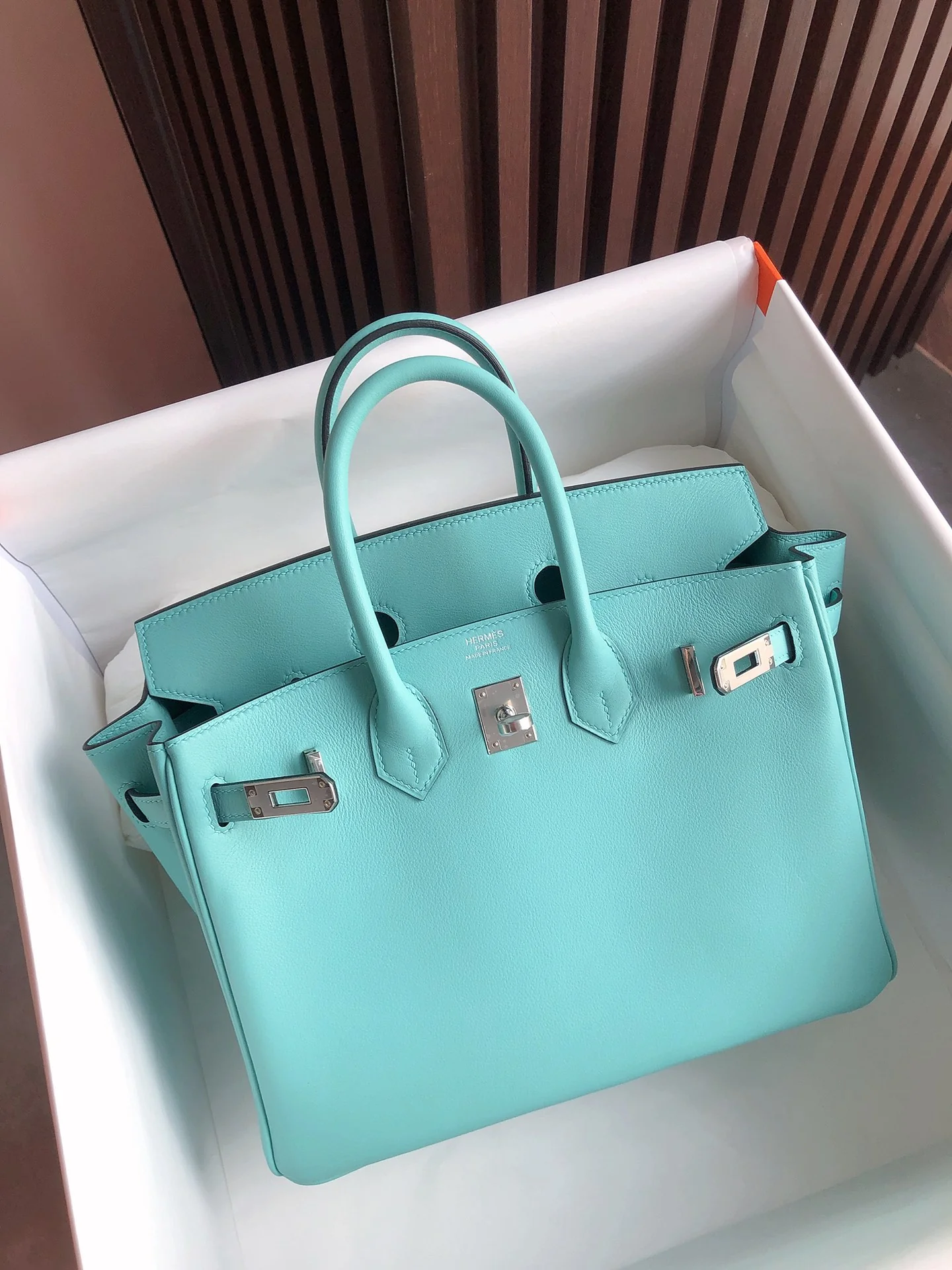 Сумка Hermes Birkin 25 Swift 3p Macaron с серебряной пряжкой