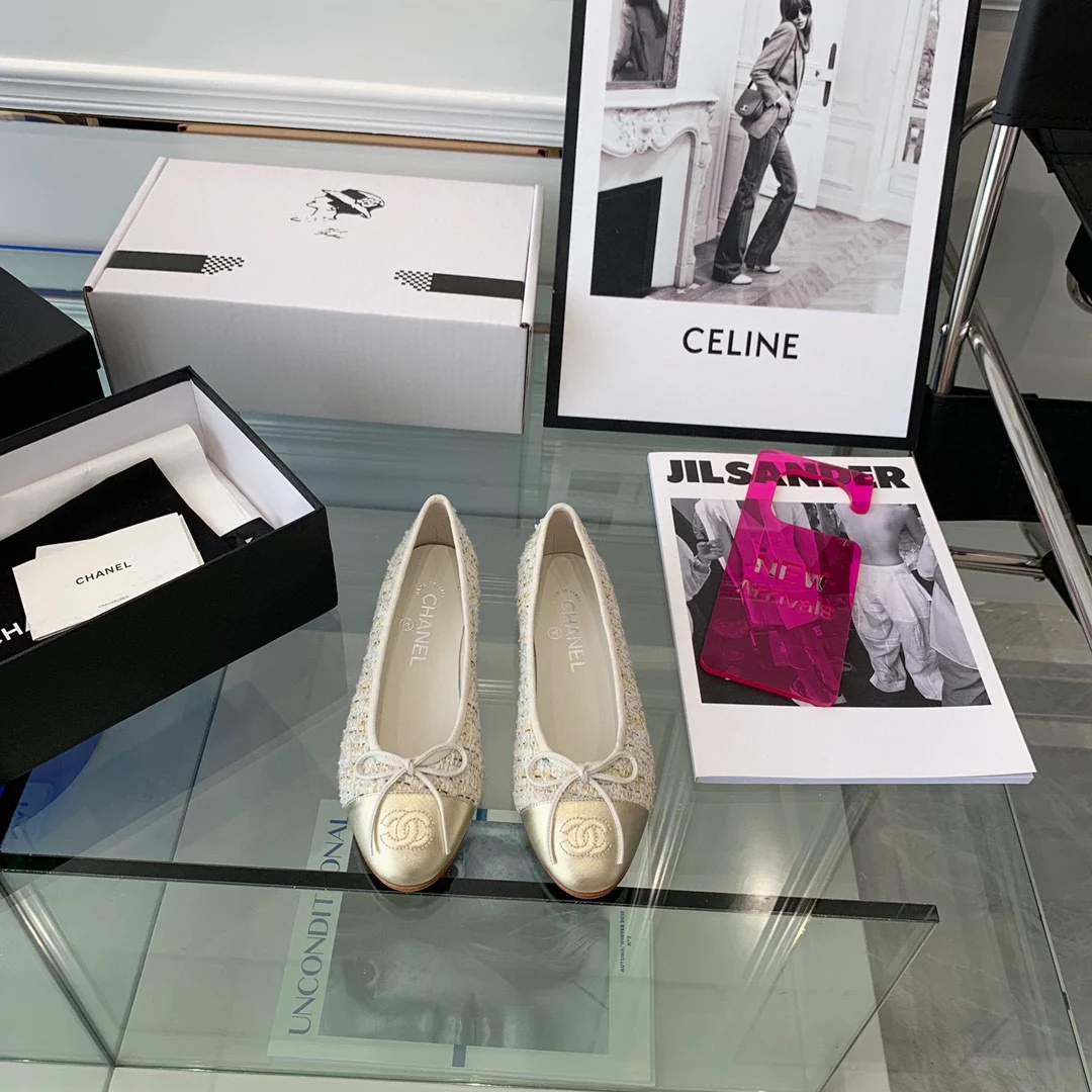 Классические балетки Chanel - абрикосовый цвет