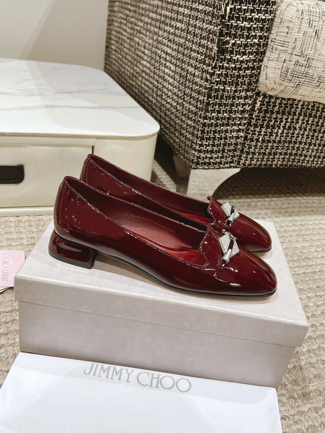Туфли Jimmy Flat Toe - бордовые