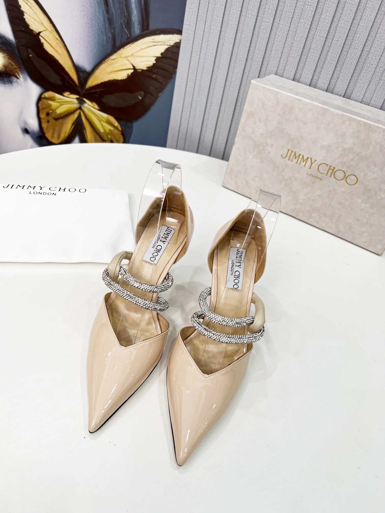 Туфли на шпильке Jimmy с острым носком - абрикосового цвета