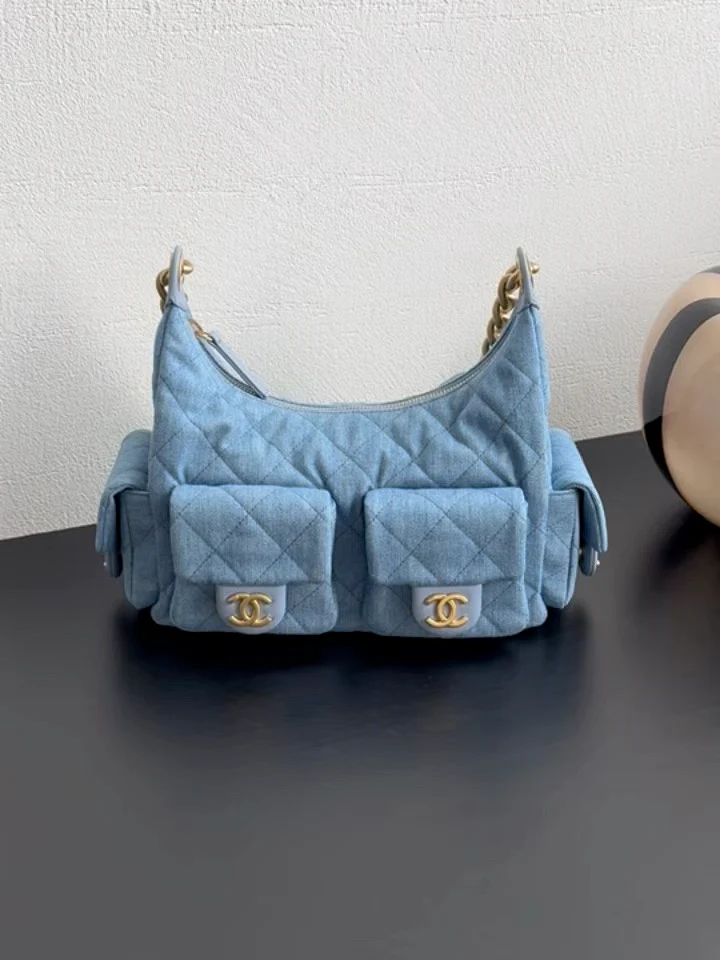 Chanel 25 Chobo Denim Small - Light Blue