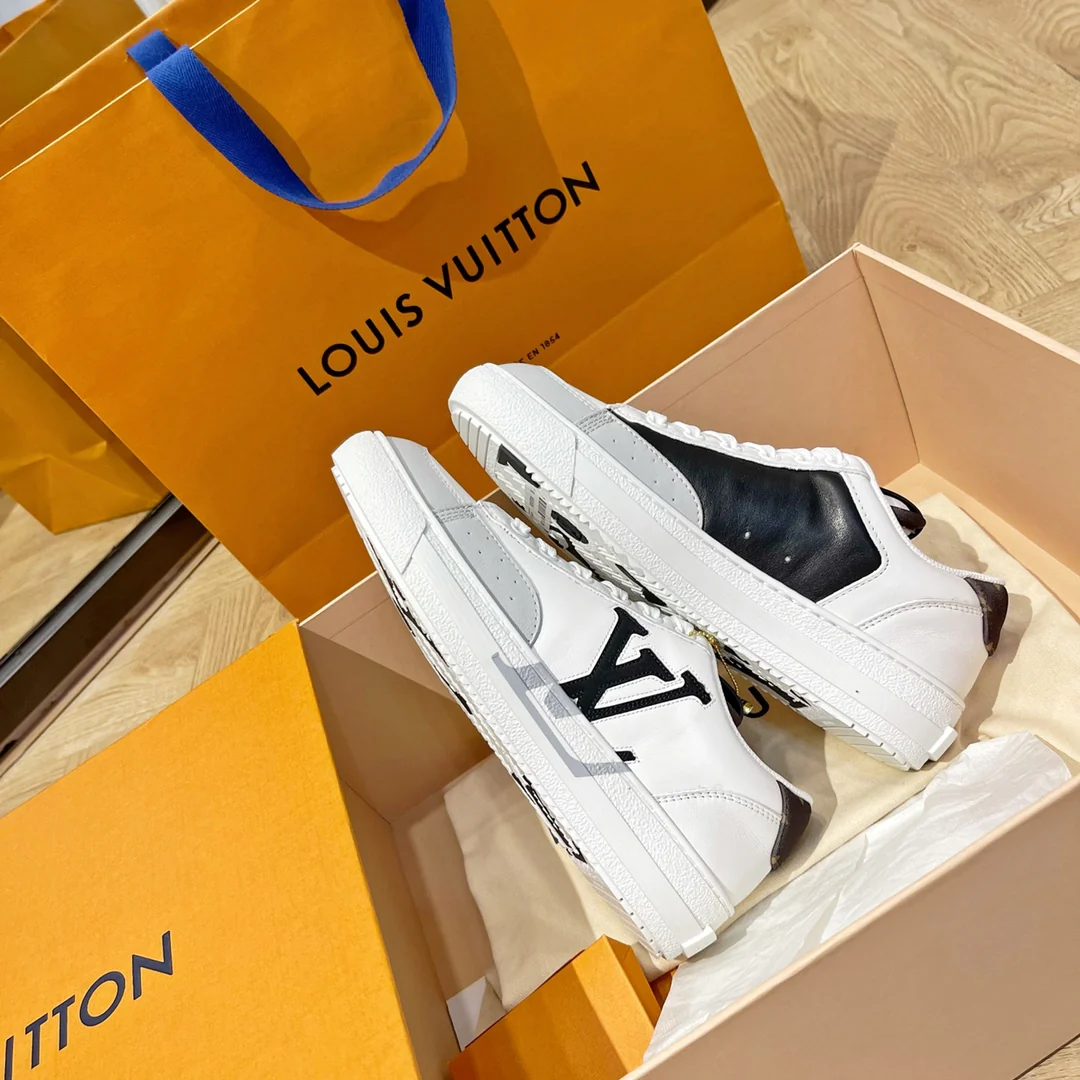 Обувь LV - кроссовки/повседневная обувь LV Trainer - серо-белый вариант