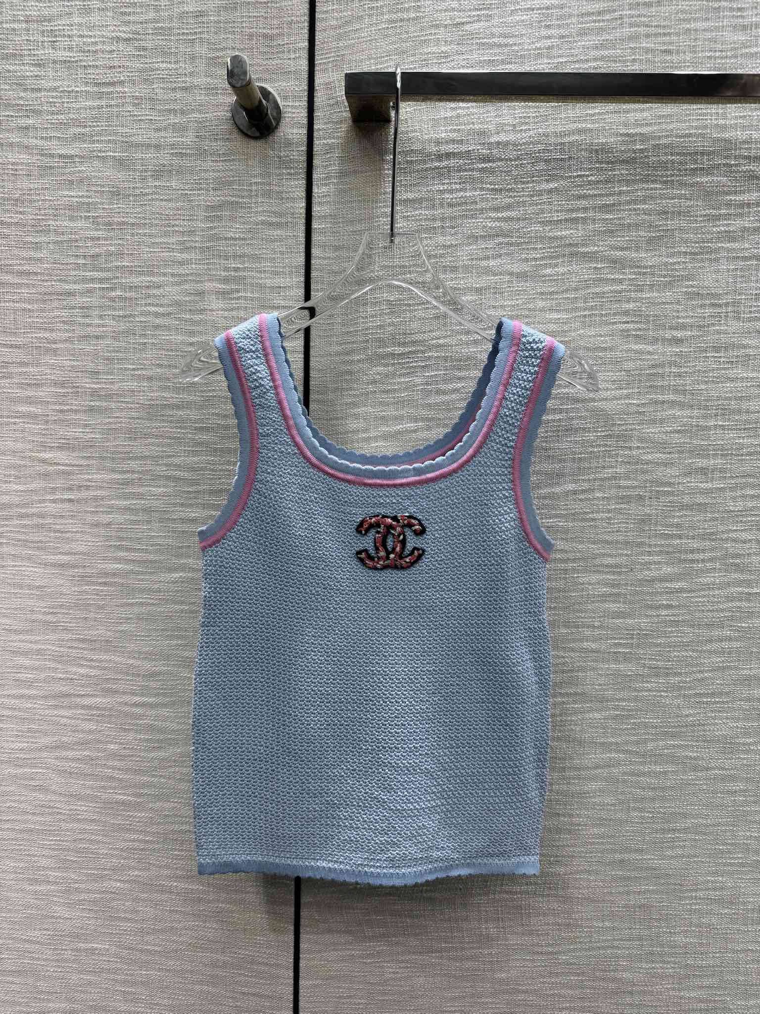 Жилет Chanel 2403 Color Block Double C Knit Vest - синий