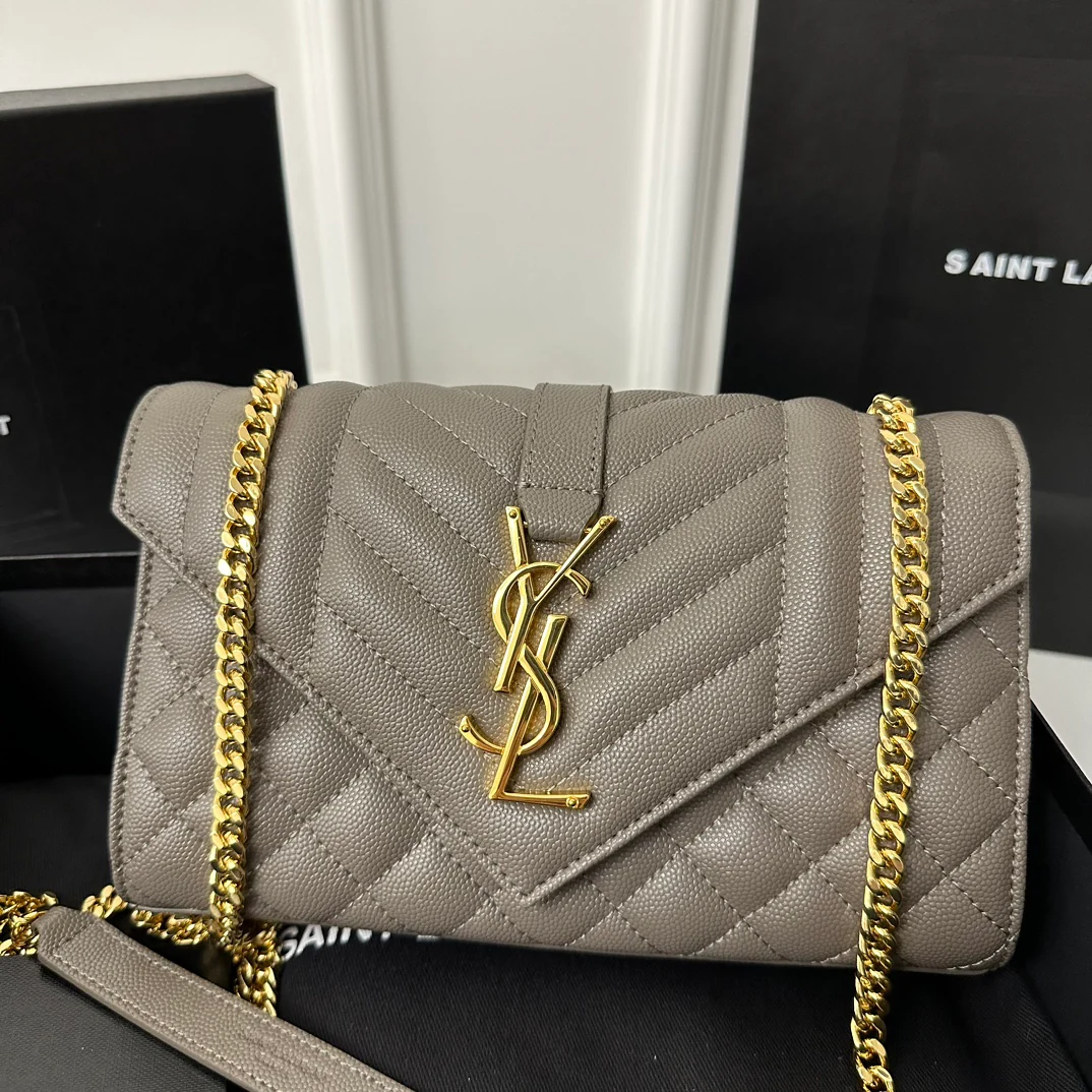 Конверт YSL, маленький, серый