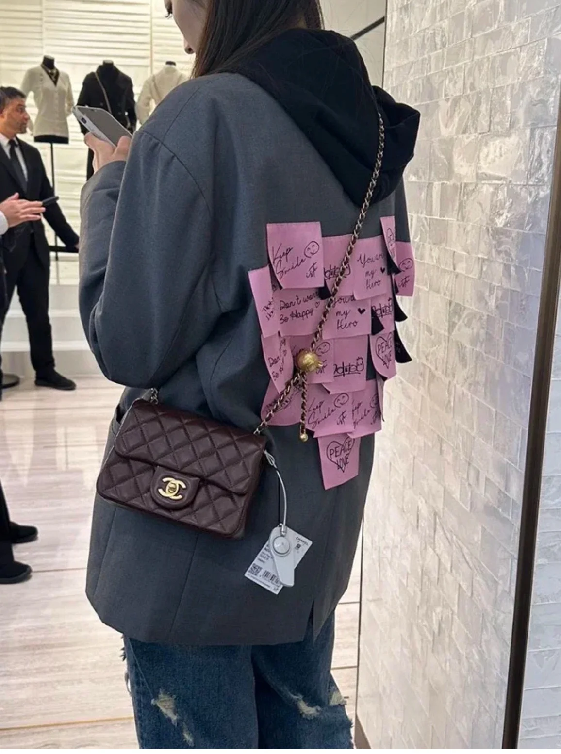 Chanel CF Gold Ball Square Fat Man - Burgundy