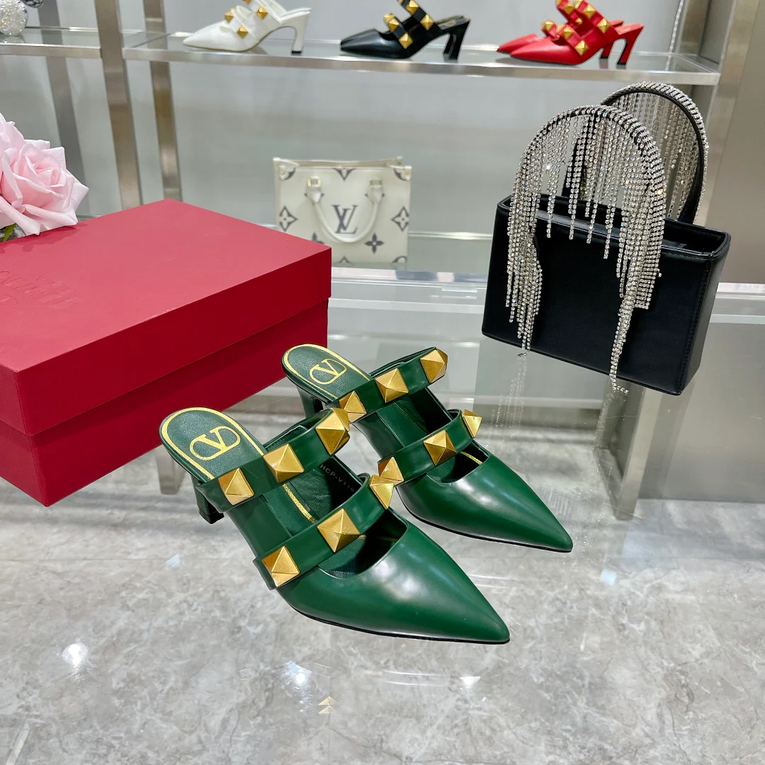 Мюли Valentino на высоком каблуке с острым носком