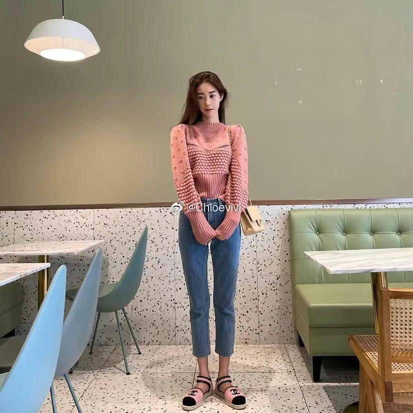 Chanel - Белые вязаные балетки