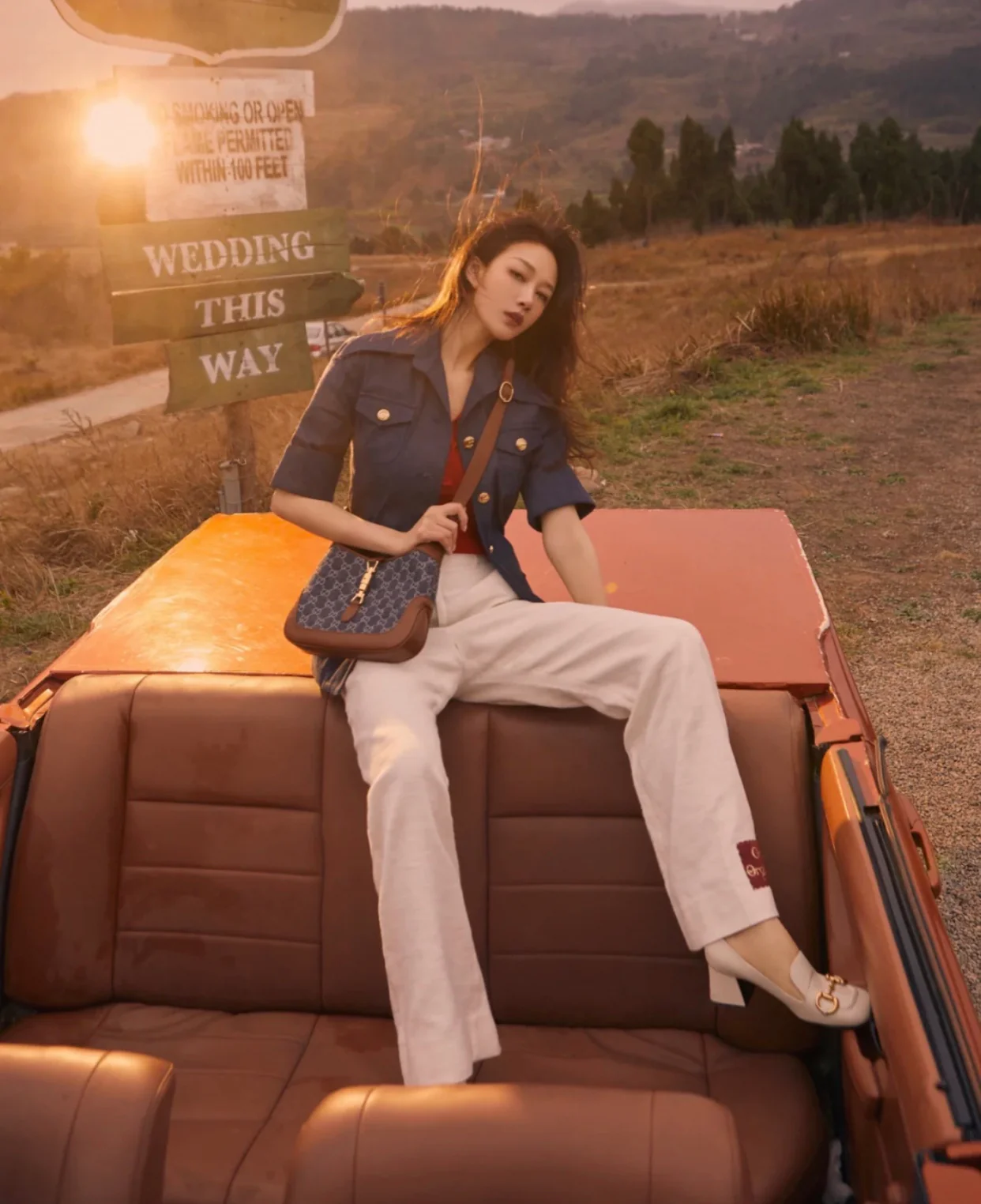 Gucci-经典 Jackie 牛仔丹宁帆布手袋-腋下包