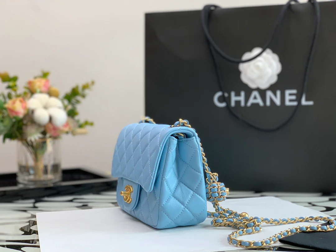 Chanel 2022 Walnut Gold Ball Square Fat Bread - 1