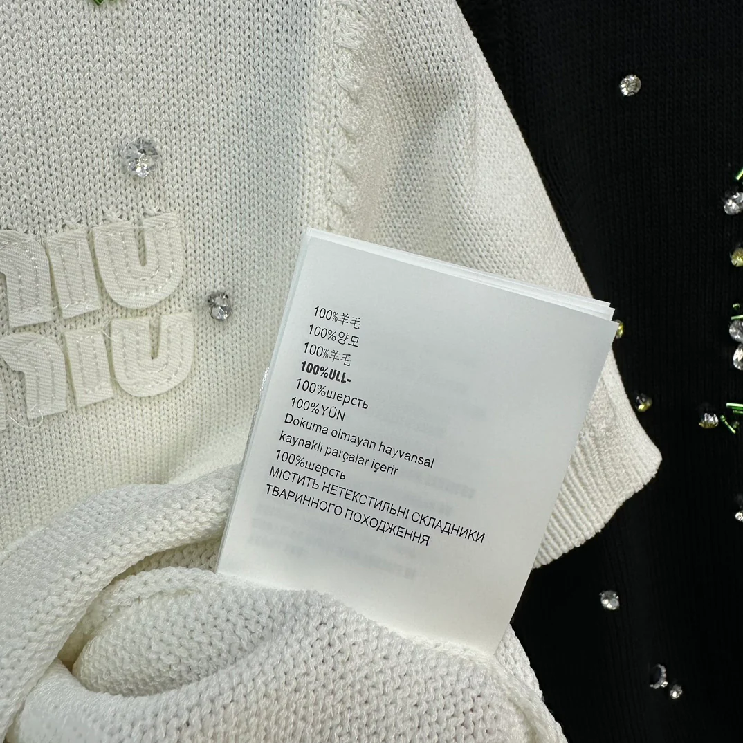 Miu Miu-2404 - Летняя новая толстая вязаная блузка с бисером