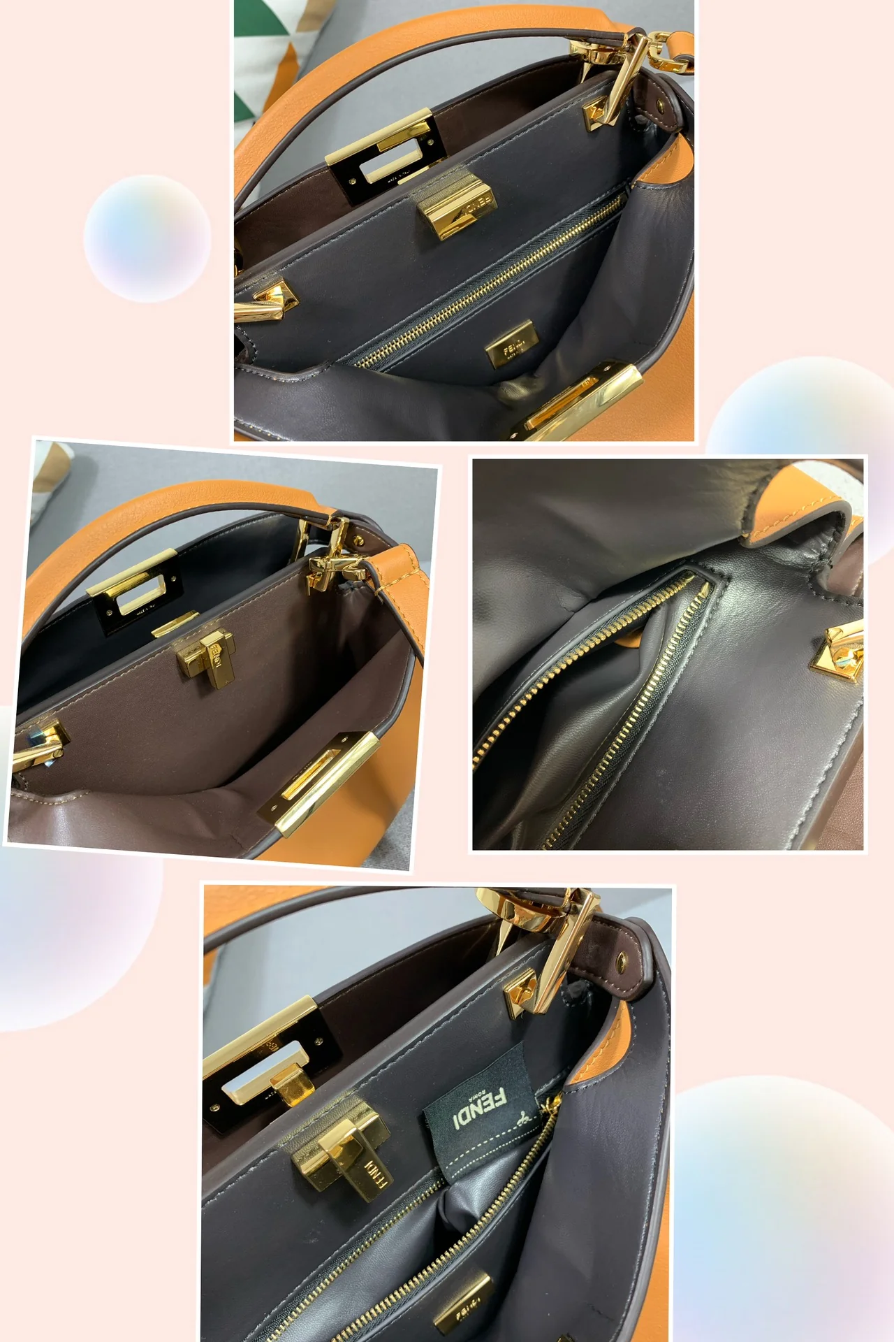 Сумка Fendi Peekaboo из коричневой кожи