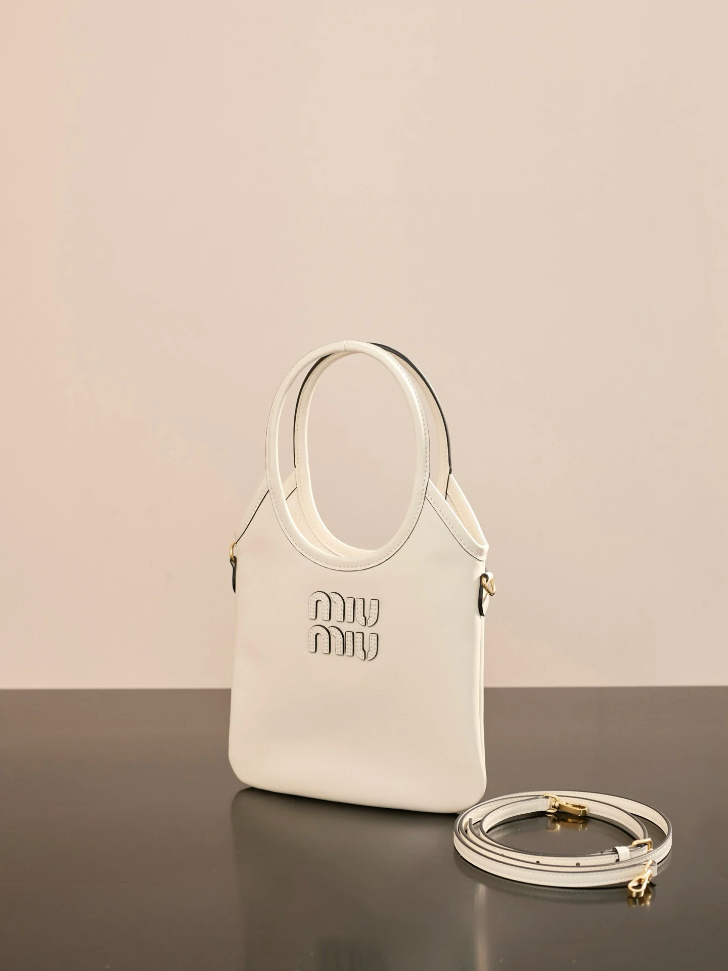 Сумка-шоппер Miu Miu-5ba281m650-??? Маленькая, мелово-белая