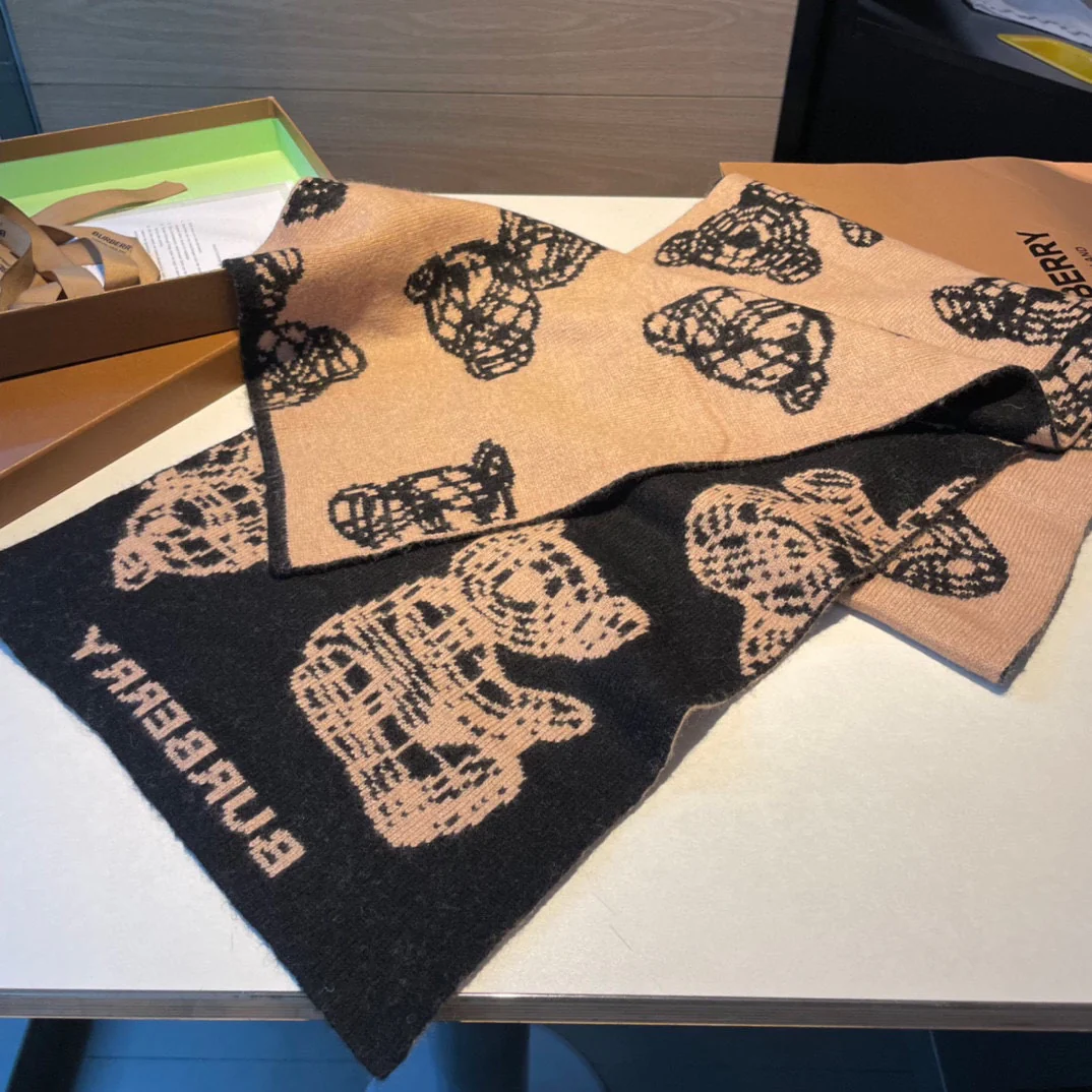 Вязаный кашемировый шарф Burberry - 30 см - 180 см - 100 см - Кашемир