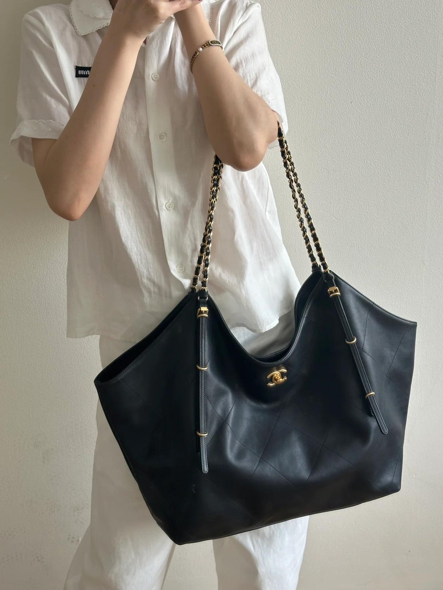 Большая сумка-шоппер 25s - черная