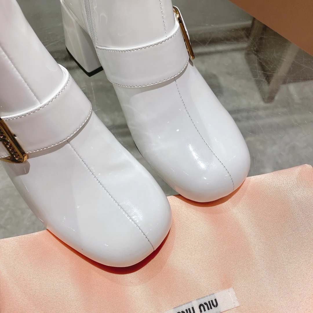 Miu Miu - Ботильоны 22s с застежкой-молнией и металлической пряжкой - 3