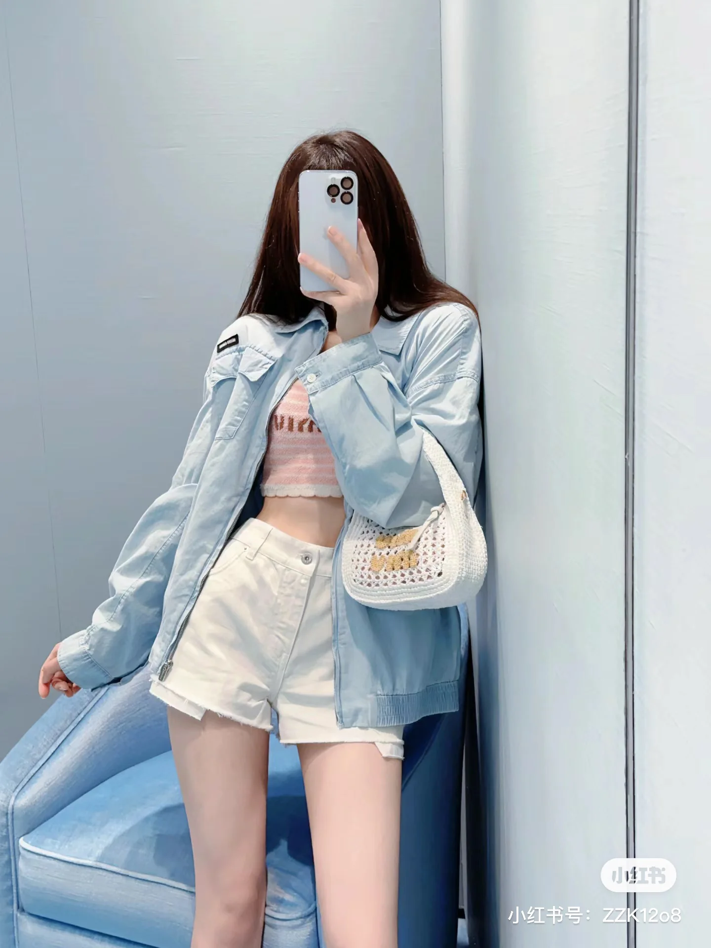 Сумка Miu Miu 5bc125 из льняной ткани - белая.