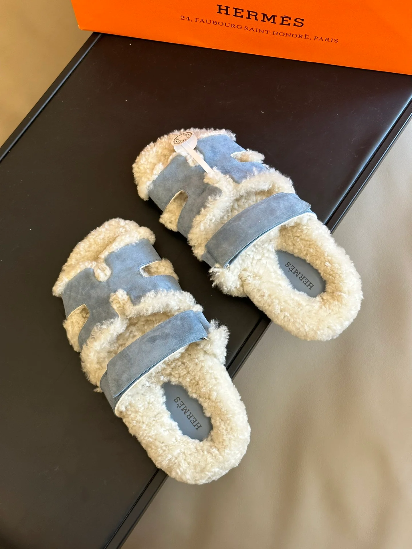 Тапочки Hermes 2024 Second Uncle - синие