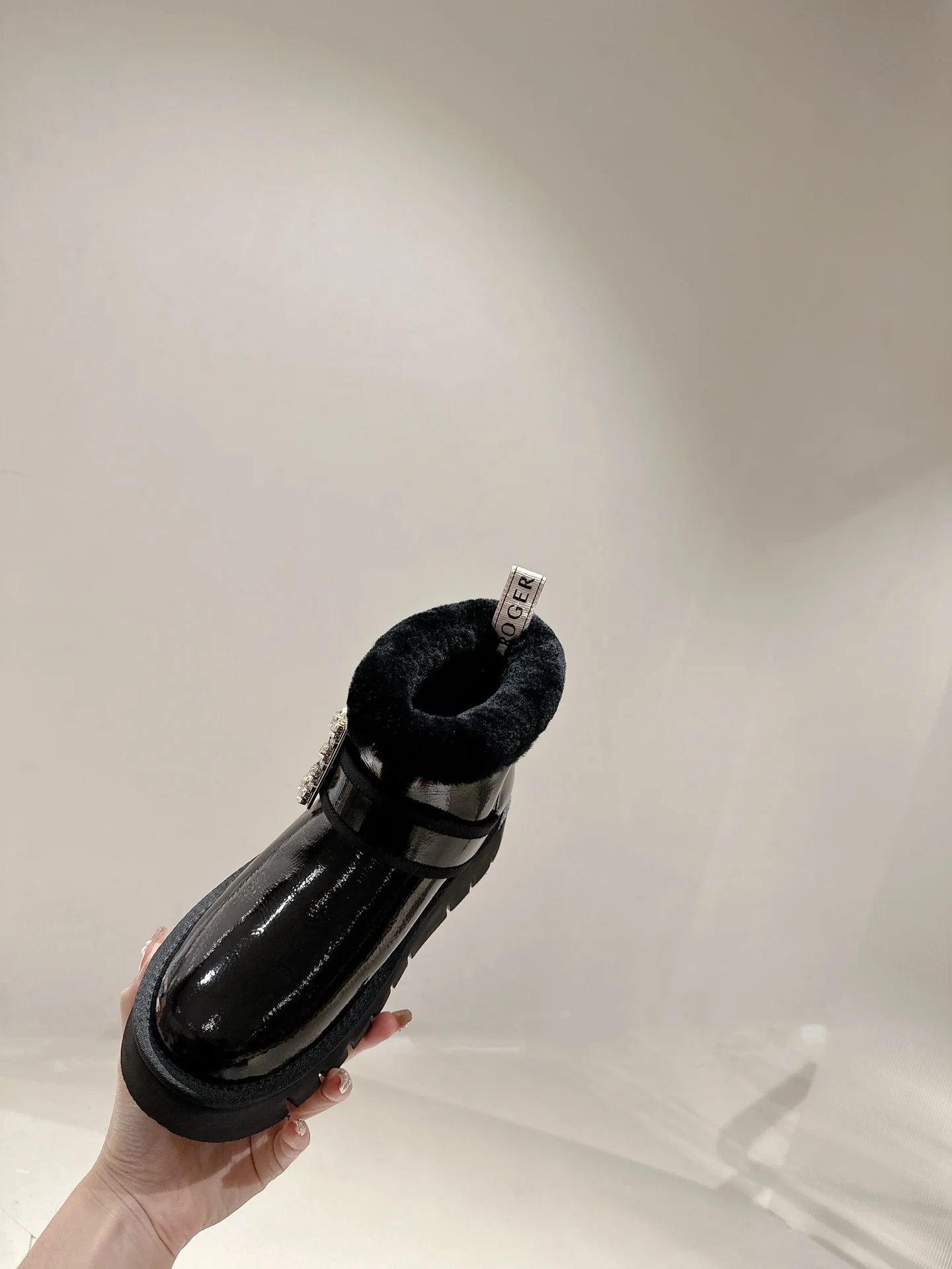 Ботильоны с квадратным носком и пряжкой - 2024 - Кожаные ботильоны - Черные