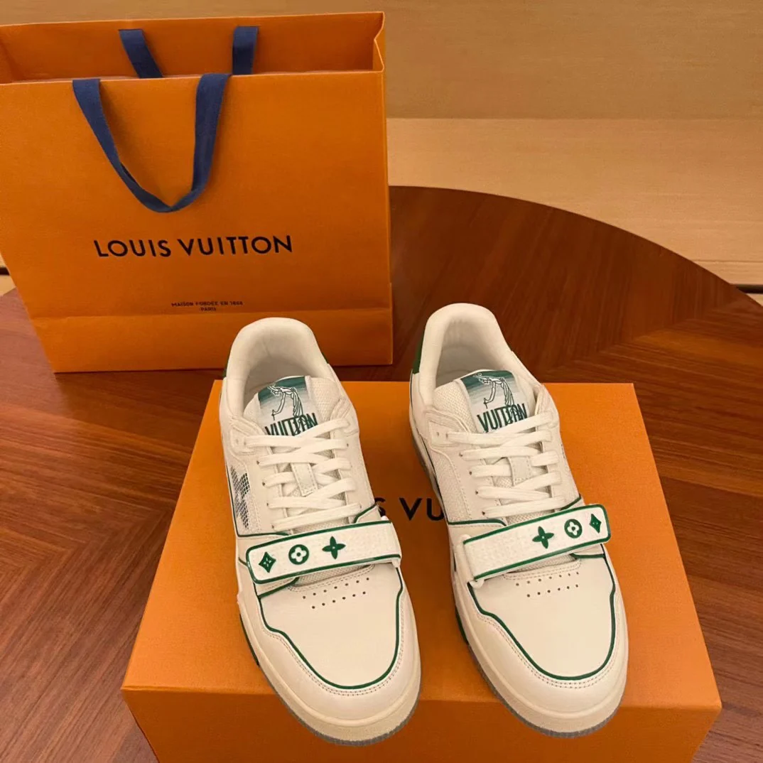 Кроссовки LV Trainer Series - на липучках - унисекс - бело-синие