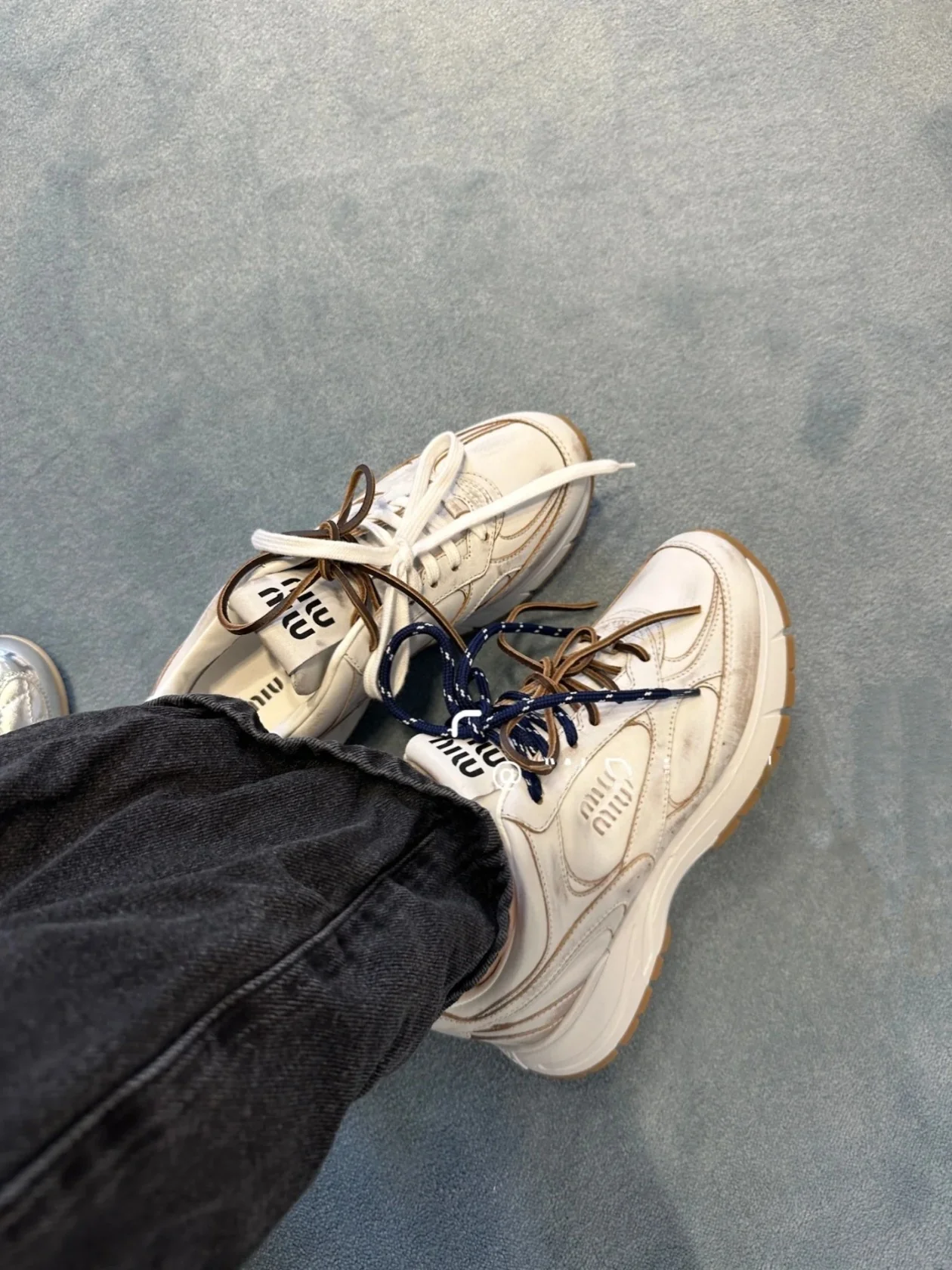 Miu Miu - Массивные туфли - Белый стиль 