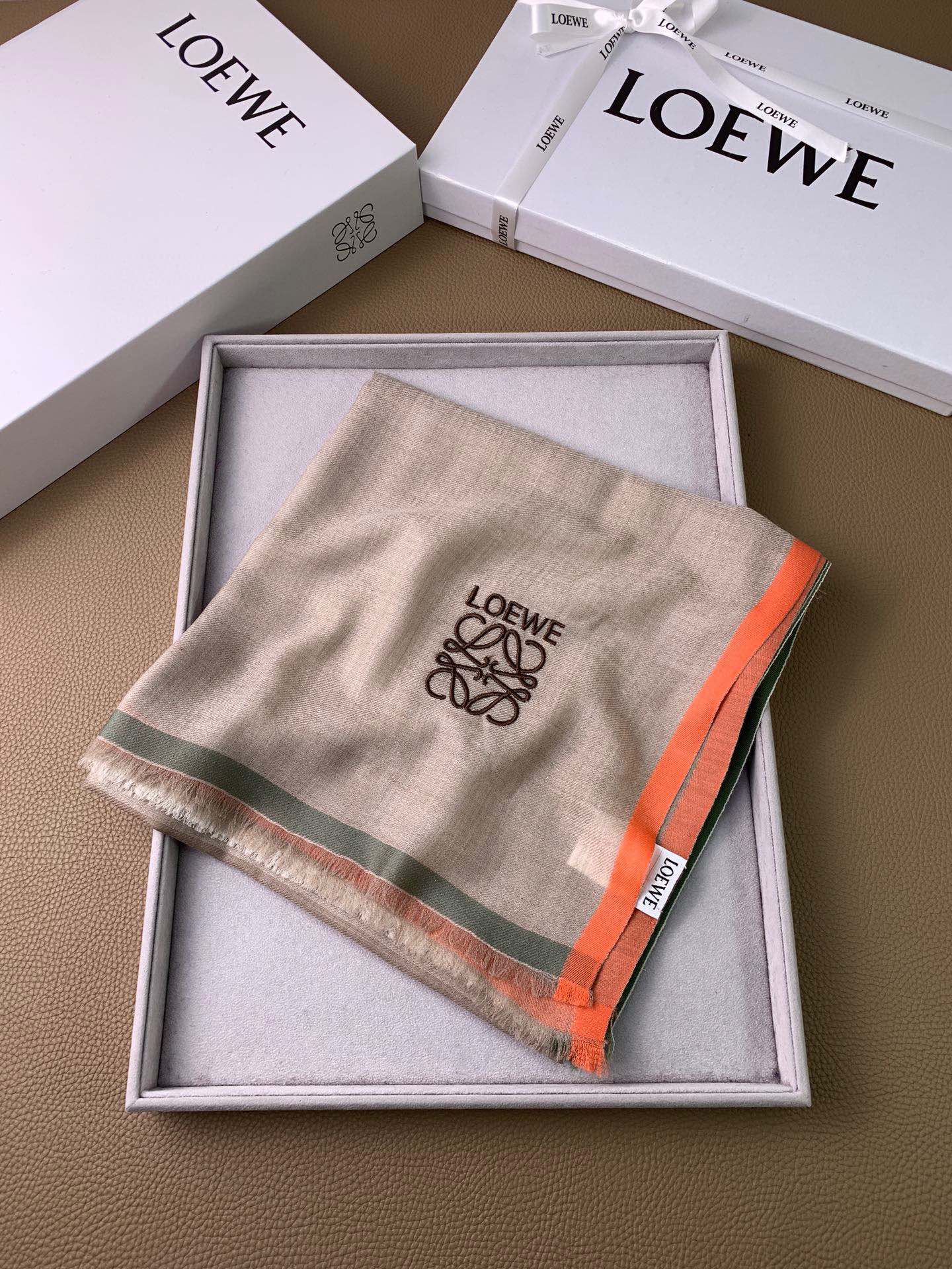 Lolwei - Четырехцветный лоскутный шарф - 110 см - 100% кашемир