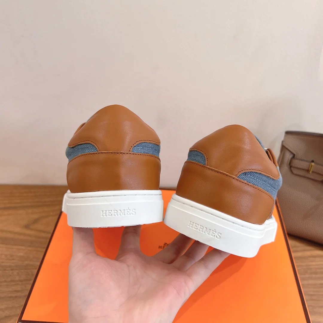 Повседневные туфли Hermes 2024 - Синие - 4