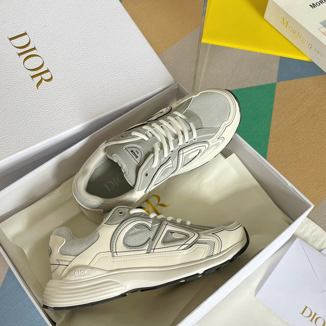 Кроссовки Dior B30 Series - Массивные кроссовки - Бело-серые