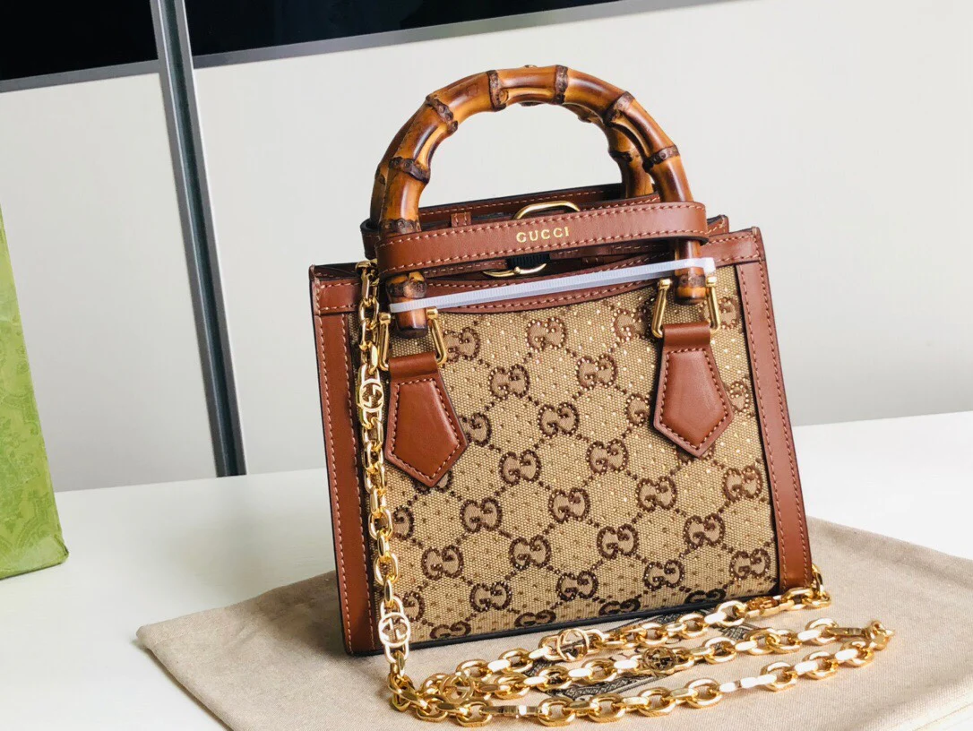 Сумка Gucci из бамбука - 20x16x10 см