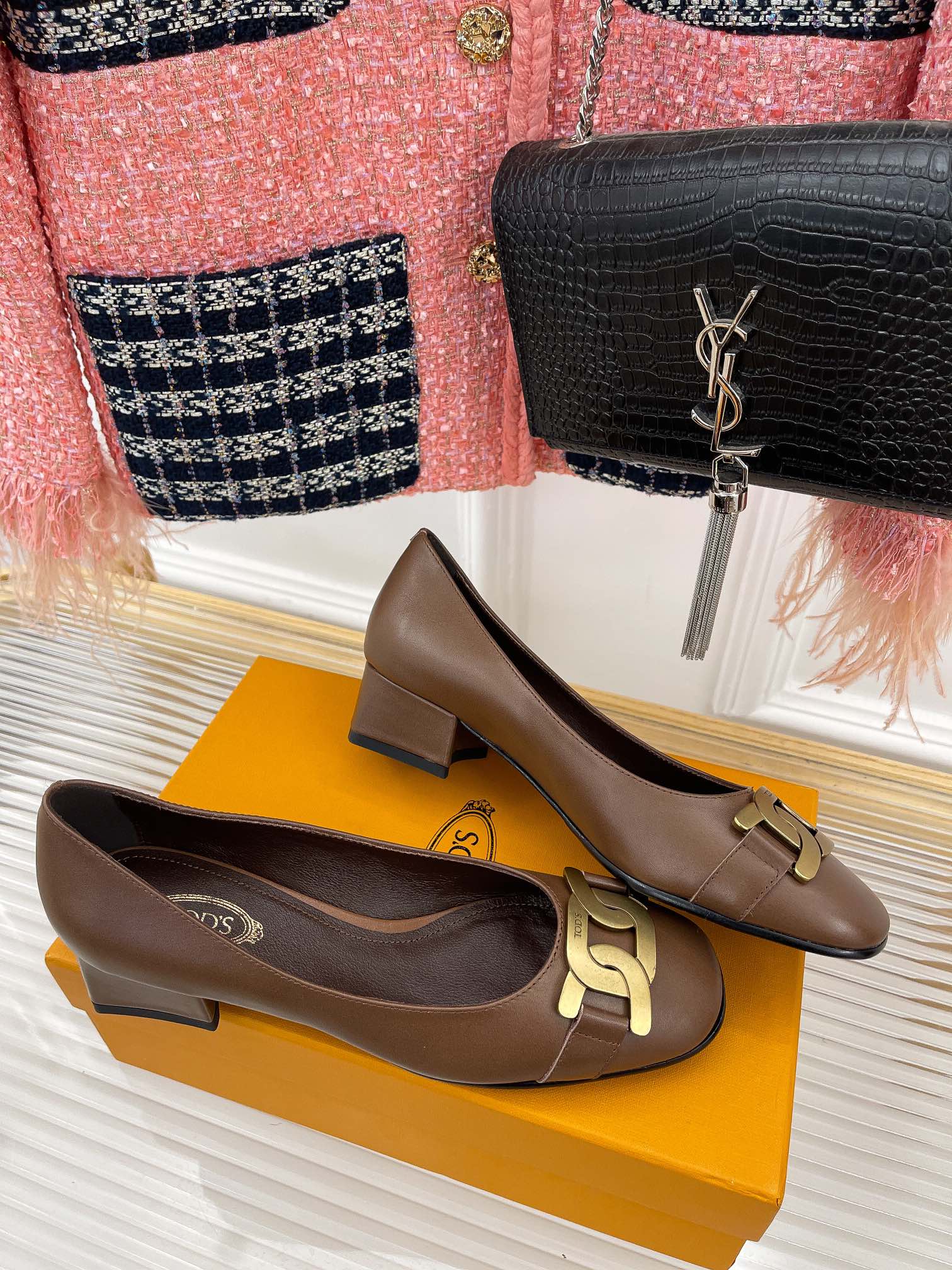 Tods - Лоферы с металлической пряжкой - Коричневые