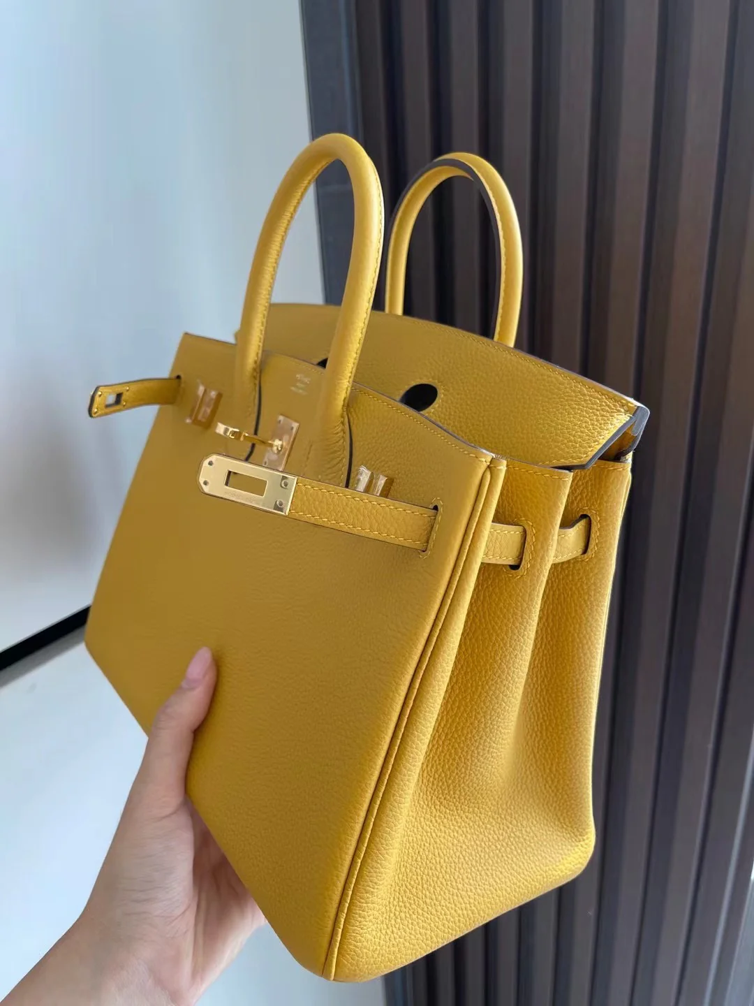 Пряжка Hermes Birkin 25 Togo из янтарного желтого золота