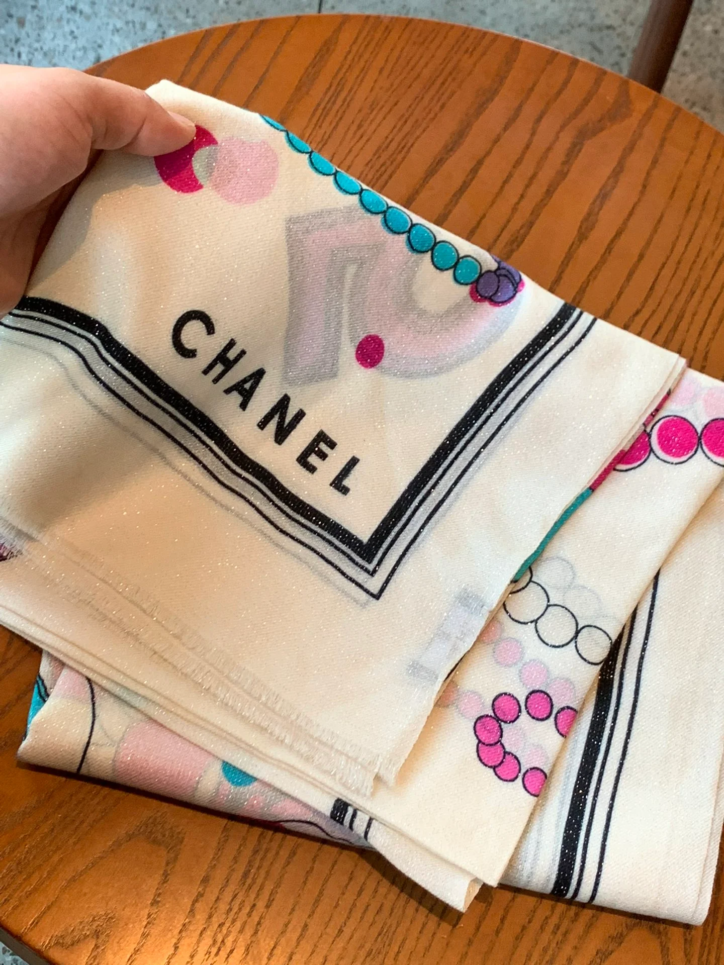 Chanel - Длинный шарф для девочек - 110-200 см - 100% высококачественный кашемир - белый