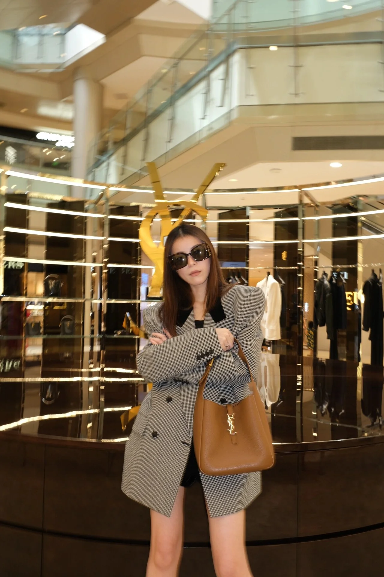 YSL-le-5a7-hobo-underarm bag-caramel brown