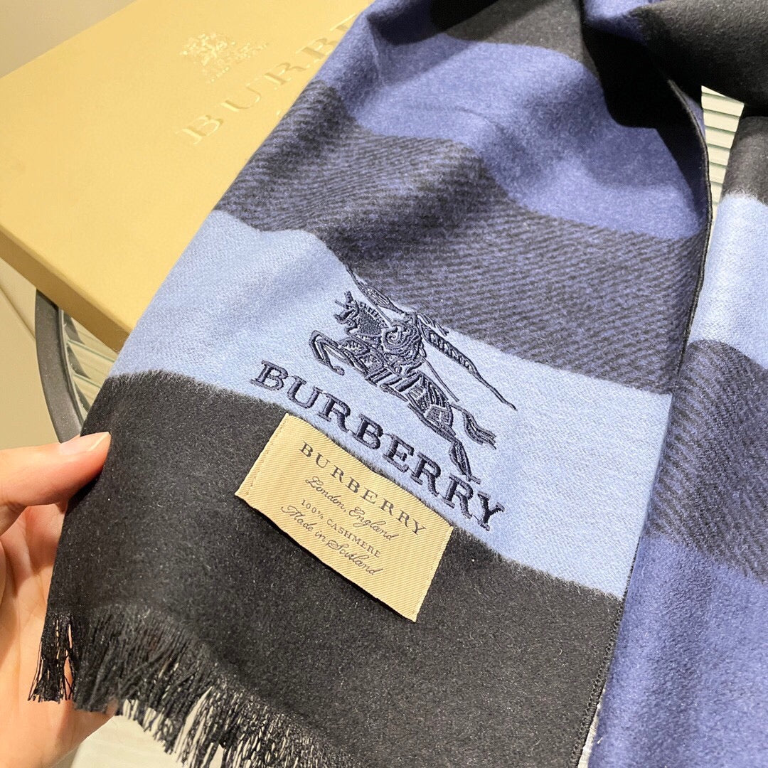 Классический полосатый тканый шарф Burberry - 32 (180 см) - 100% кашемир - 1 шт.