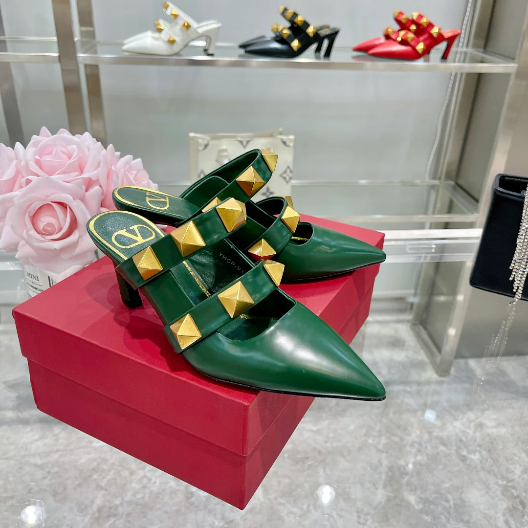 Мюли Valentino на высоком каблуке с острым носком