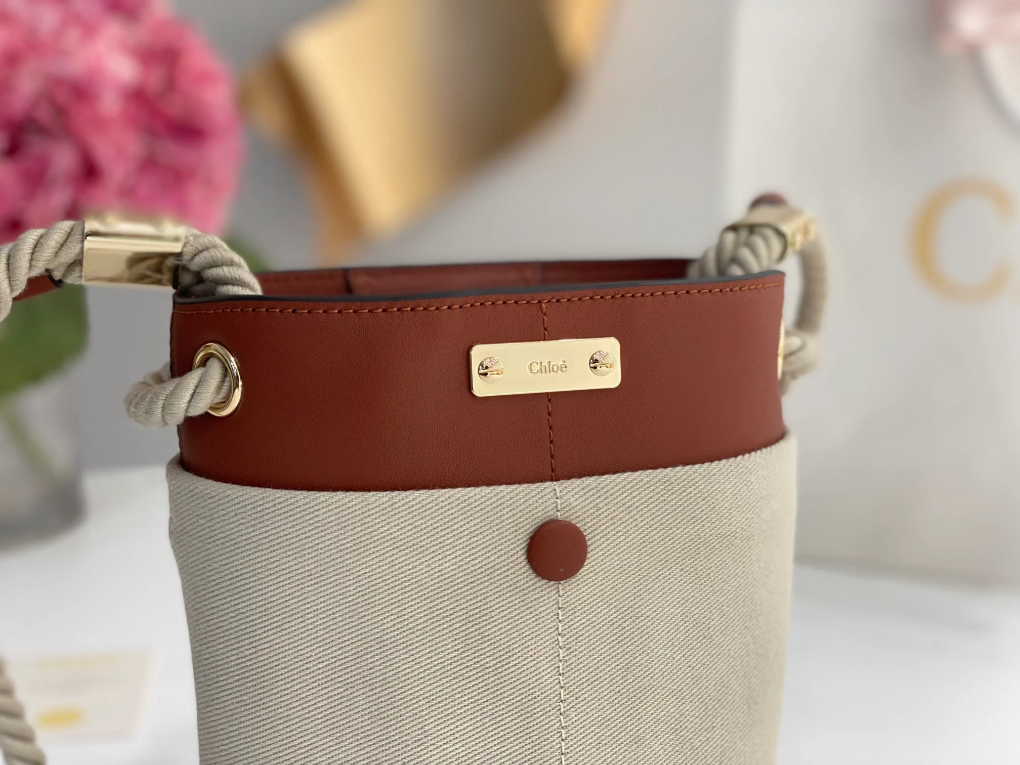 Сумка-ведро Chloe-key - коричневая