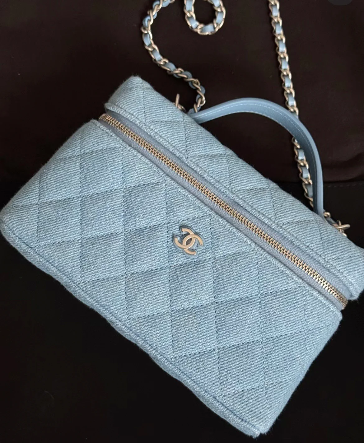 Сумка-органайзер Chanel-LP Denim Bento Bag - светло-голубая