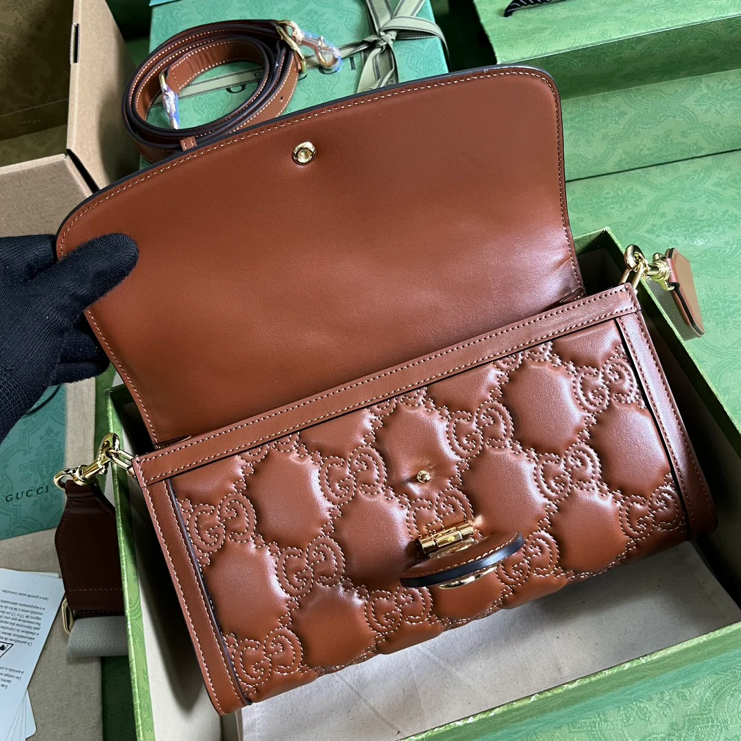 Маленькая кожаная сумочка Gucci-Matelasse - 3