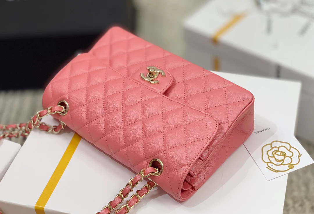 Сумка Chanel Sesame Pattern CF с фурнитурой из розового золота и перламутра - 23 см