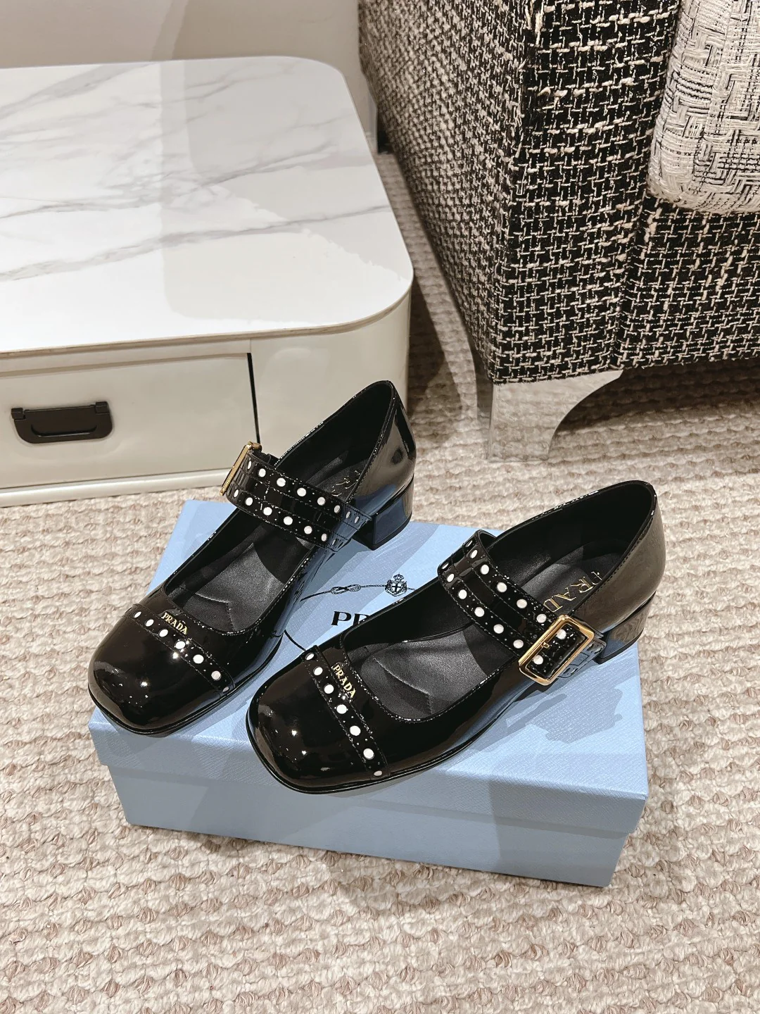 Туфли-мэри-джейн Prada - черные