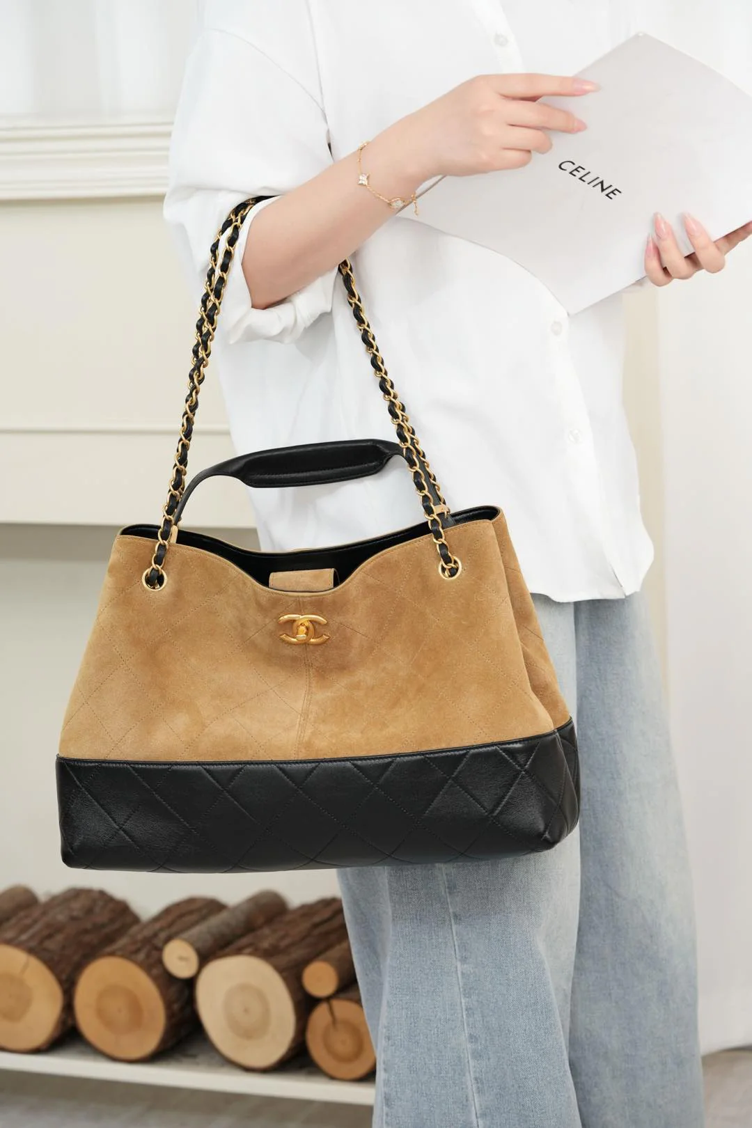 Chanel - ??? - Элитная замшевая сумка-шоппер ручной работы, большого размера.