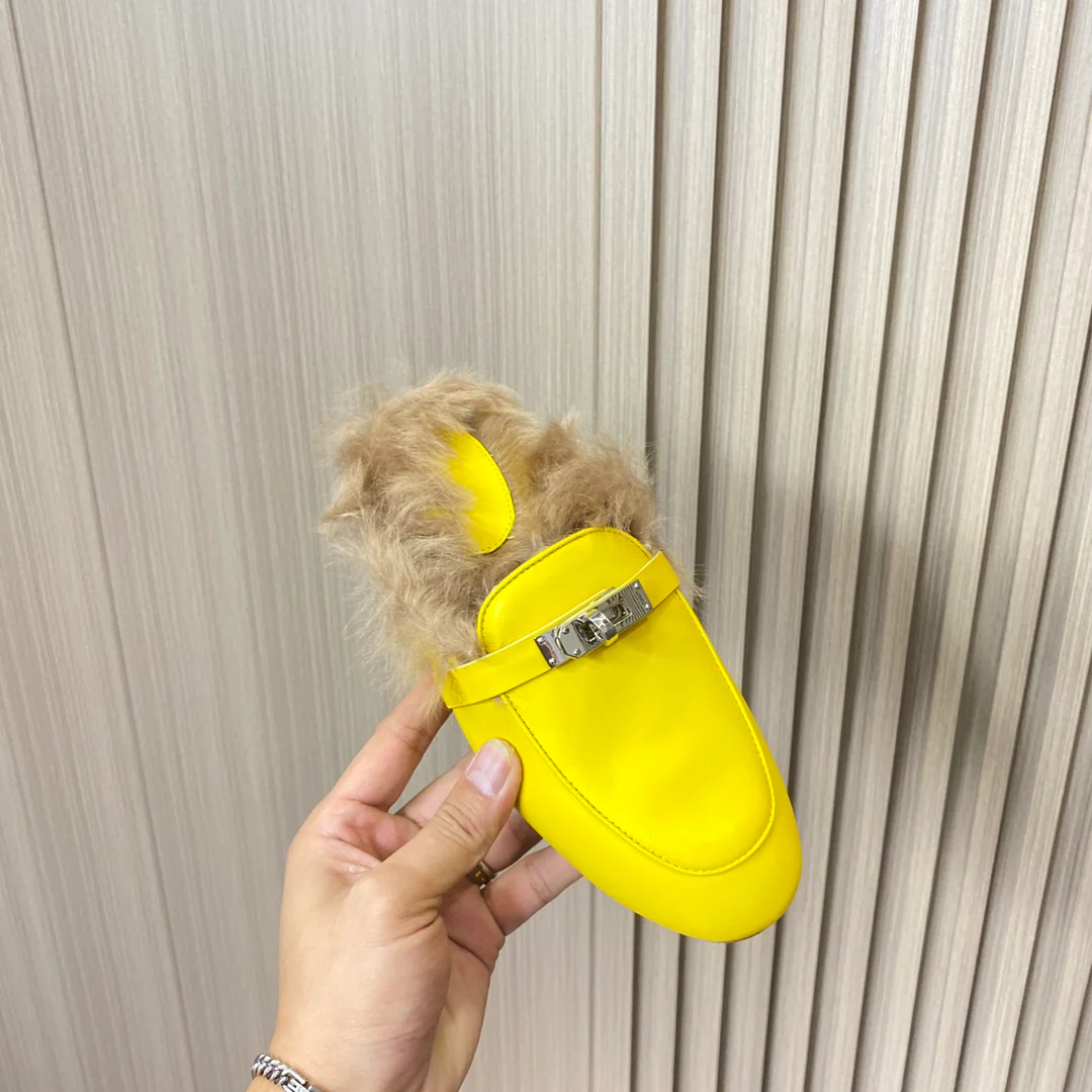 Классические лоферы Hermes - желтые