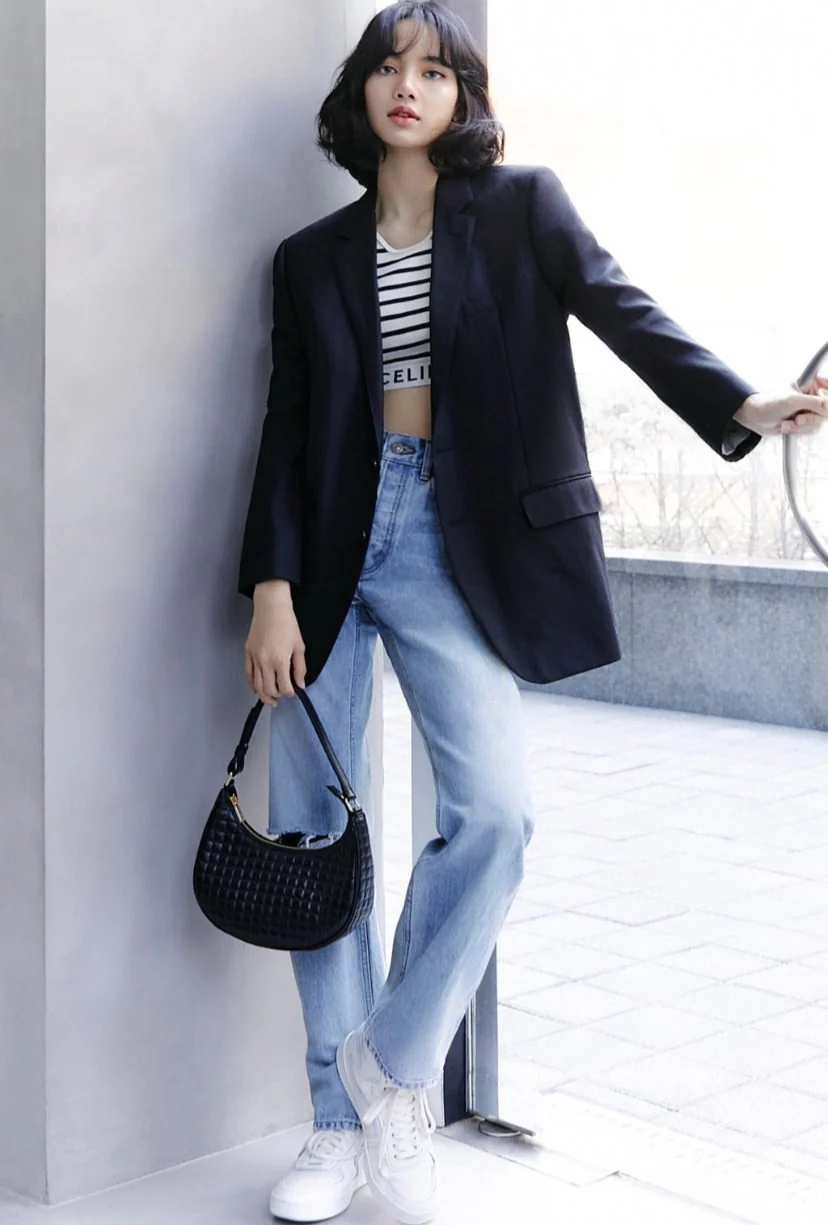 Сумка через плечо Celine Ava - клетчатый узор из овечьей кожи - черная