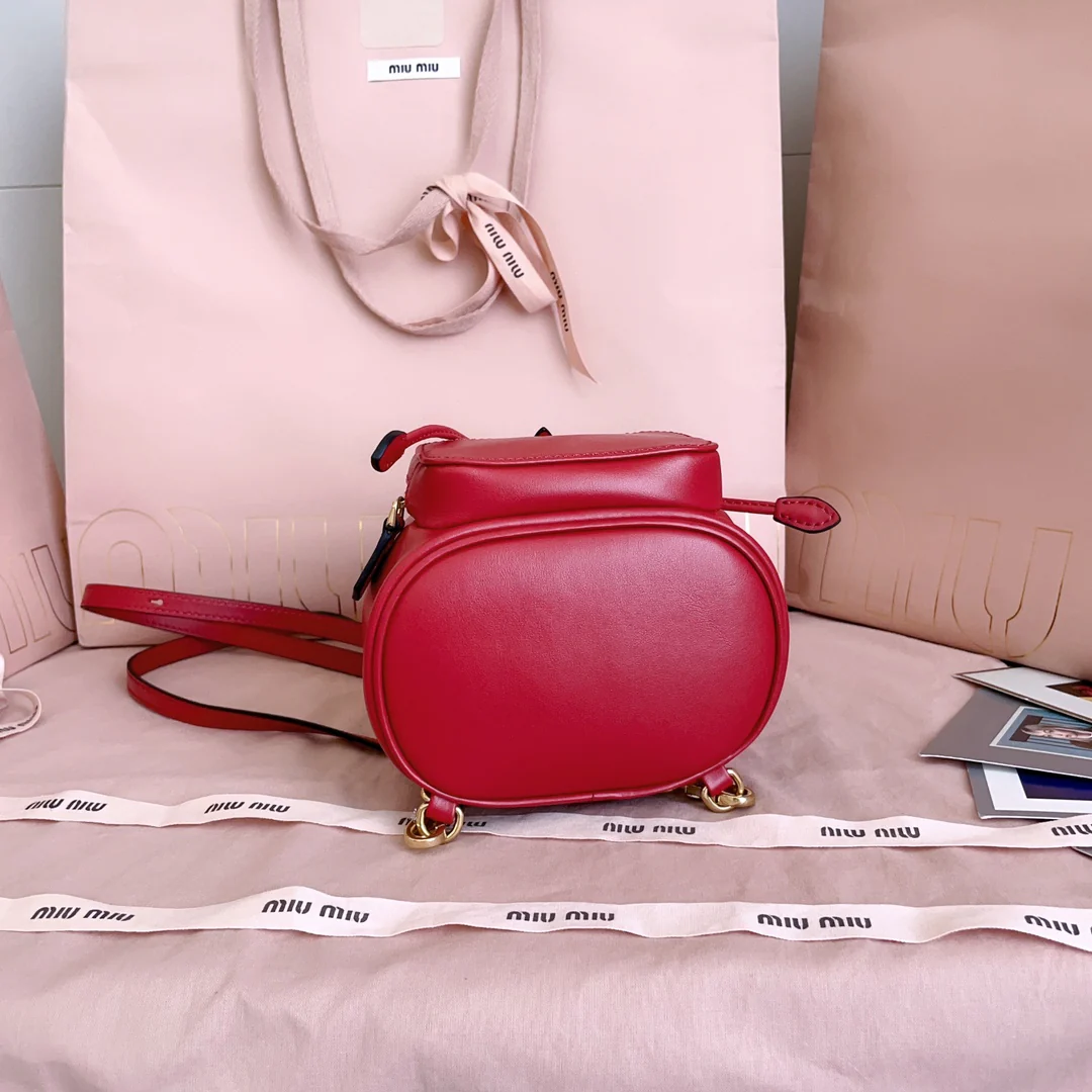 Рюкзак Miu Miu-5bz045 в стиле преппи, мини, красный.