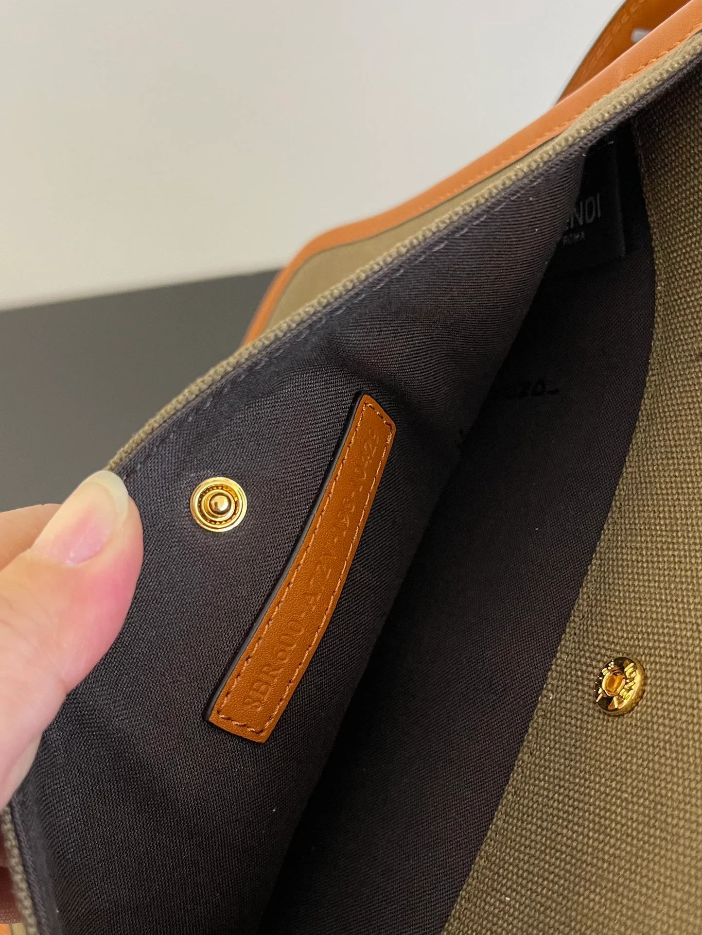 Холщовая сумка-тоут Fendi - темно-зеленая