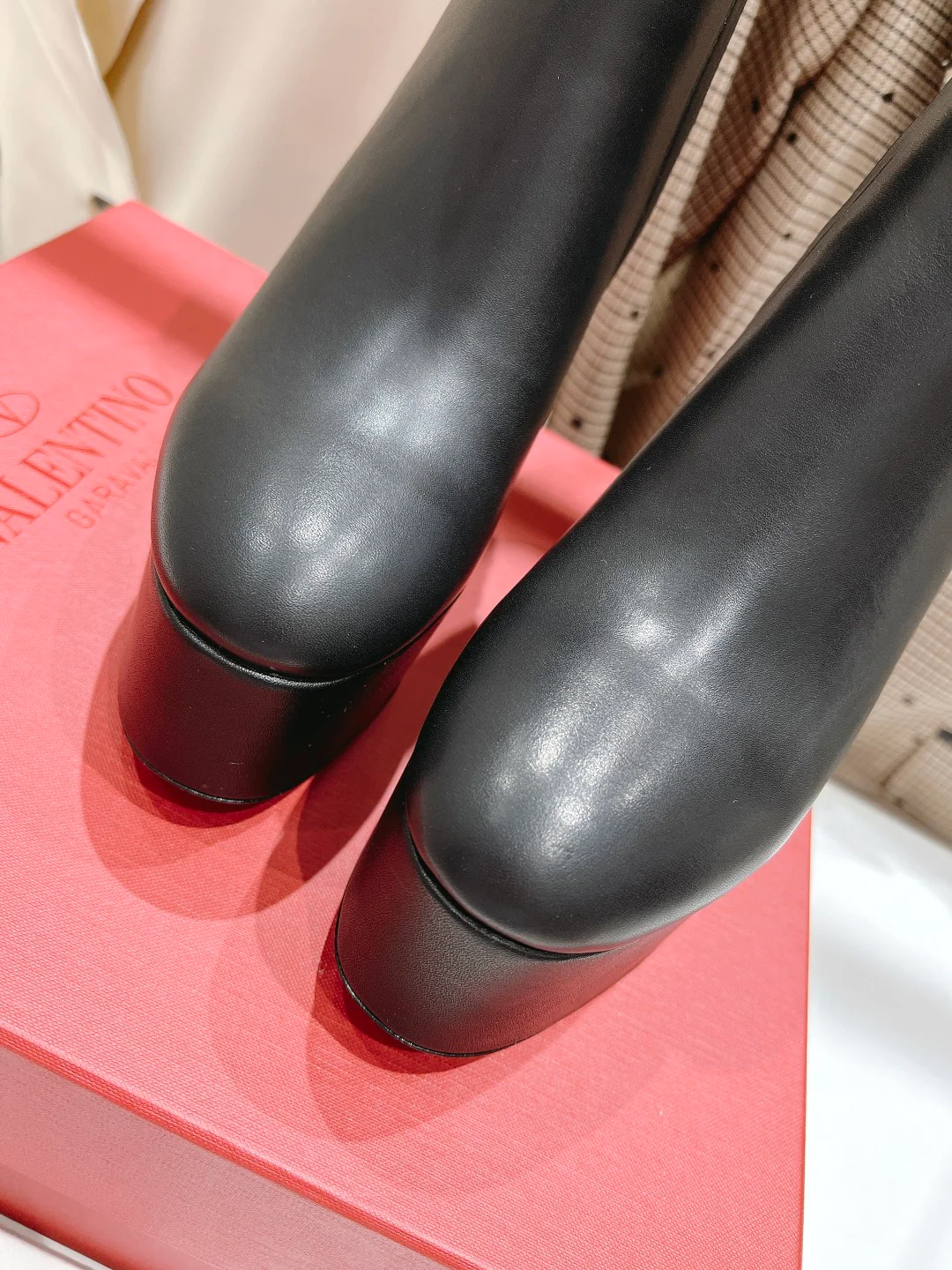Водонепроницаемые сапоги на высоком каблуке Valentino - черные